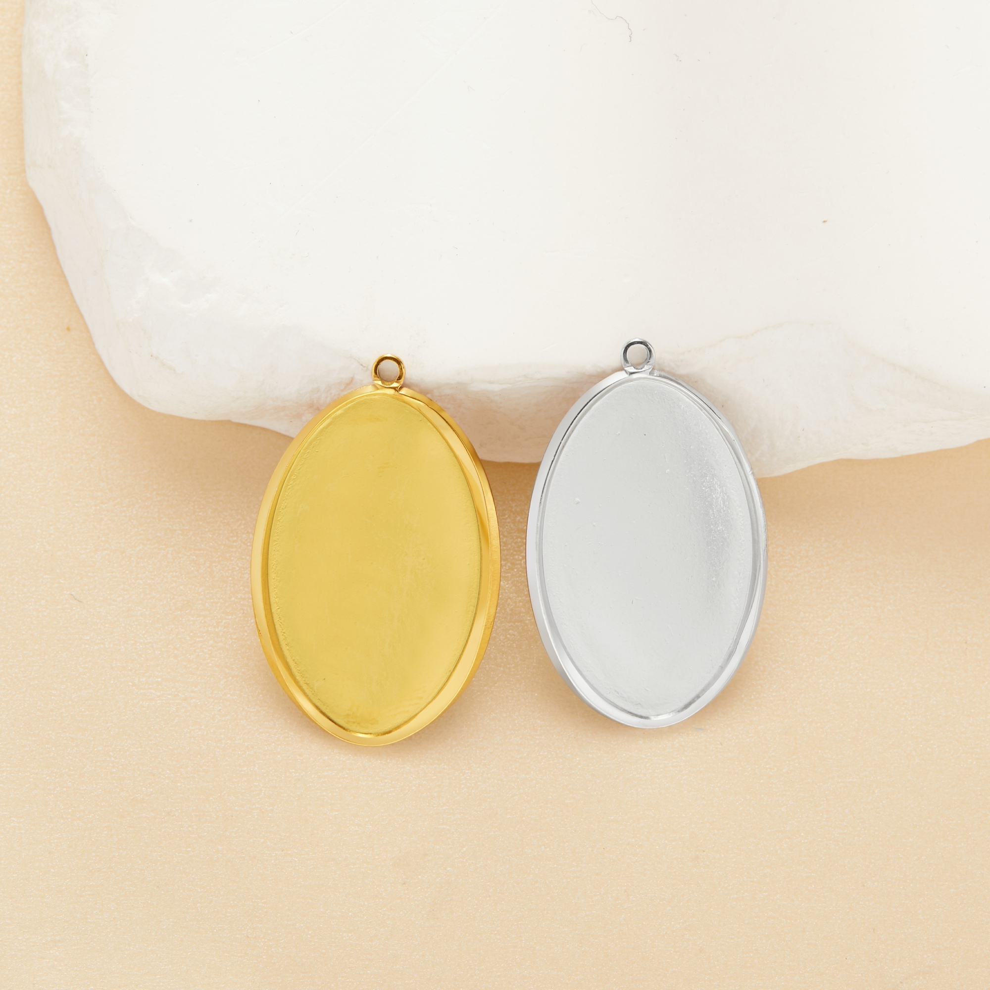 Keepsake Breast Milk Resin Oval Bezel Pendant Settings,Simple Stainless Steel Oval Pendant Charm,DIY Pendant Blank Supplies 1421274 - Click Image to Close