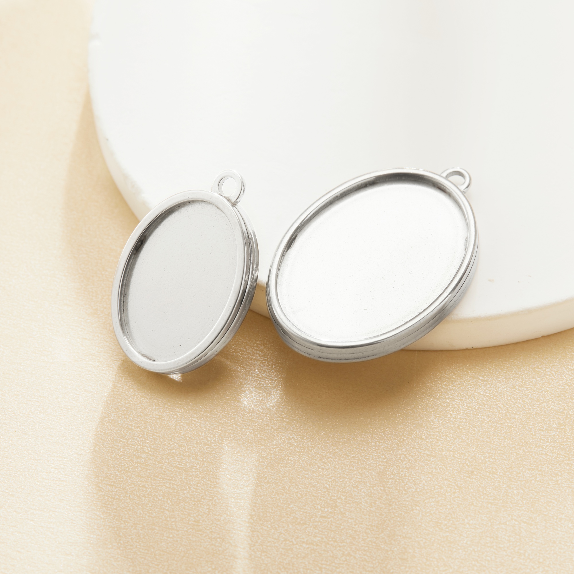 Keepsake Breast Milk Double Sides Oval Pendant Bezel,Minimalist Brass Oval Pendant Charm,DIY Pendant Charm Supplies 1421278