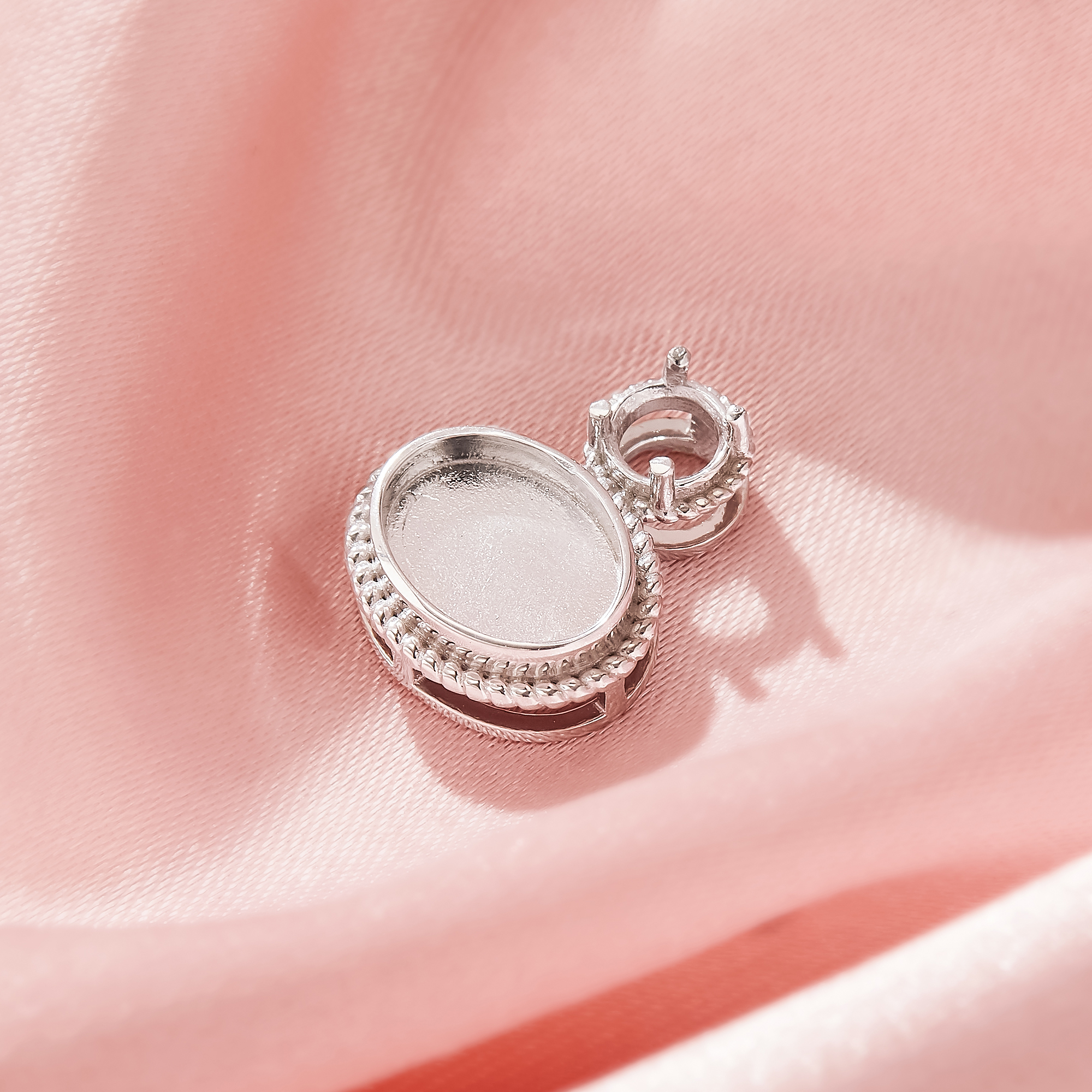 Keepsake Breast Milk Resin Oval Bezel Pendant Settings,Solid 925 Sterling Silver Pendant Charm,Art Deco Oval Pendant,DIY Pendant Supplies 1421279-1