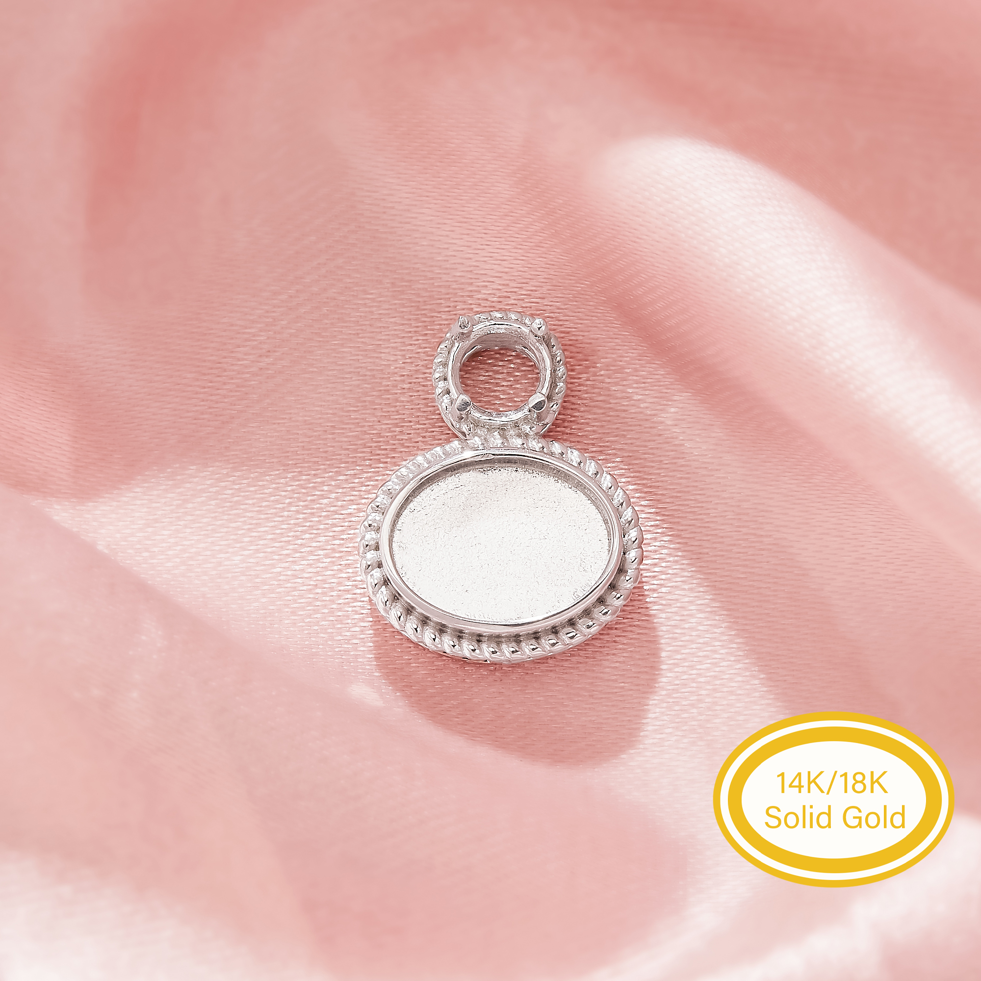 Keepsake Breast Milk Resin Oval Bezel Pendant Settings,Solid 14K 18K Gold Pendant Charm,Art Deco Oval Pendant,DIY Pendant Supplies 1421279