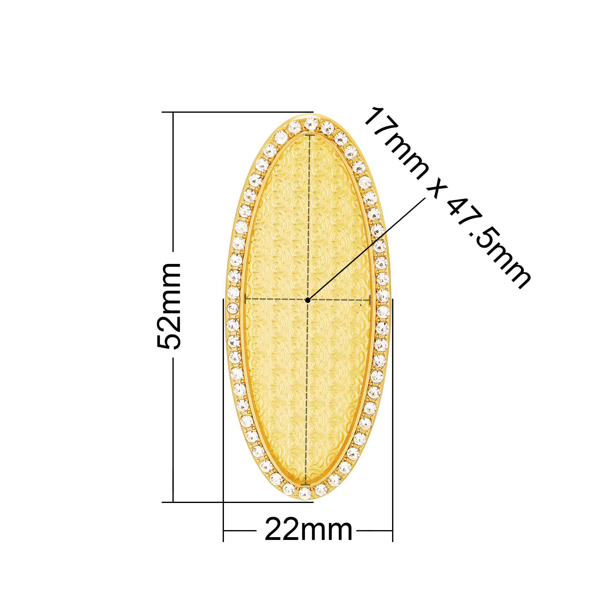 Resin Oval Bezel Hair Clip Settings,Gold Plated Alloy l Hairpin,Pave CZ Stone Hairclip,DIY Handmade Findings 1421280