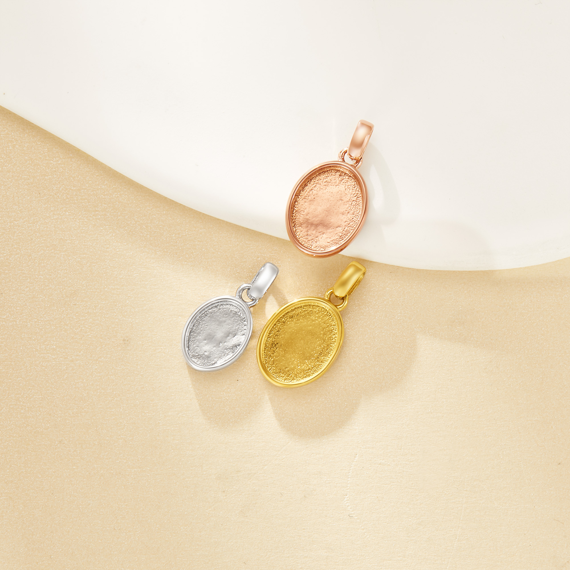 Keepsake Breast Milk Stainless Steel Oval Bezel Pendant Settings,Minimalist DIY Pendant Charm Supplies 1421281