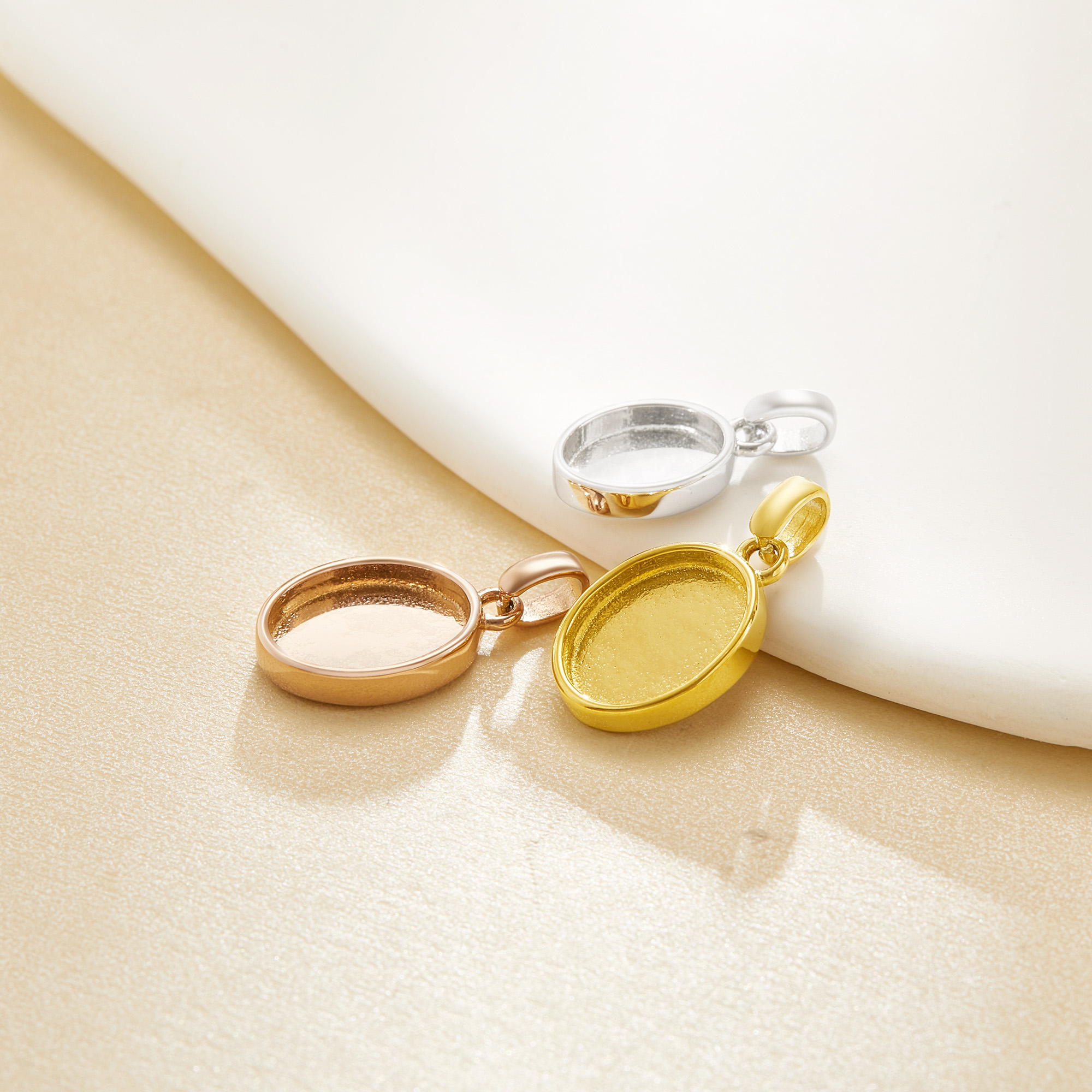 Keepsake Breast Milk Stainless Steel Oval Bezel Pendant Settings,Minimalist DIY Pendant Charm Supplies 1421281