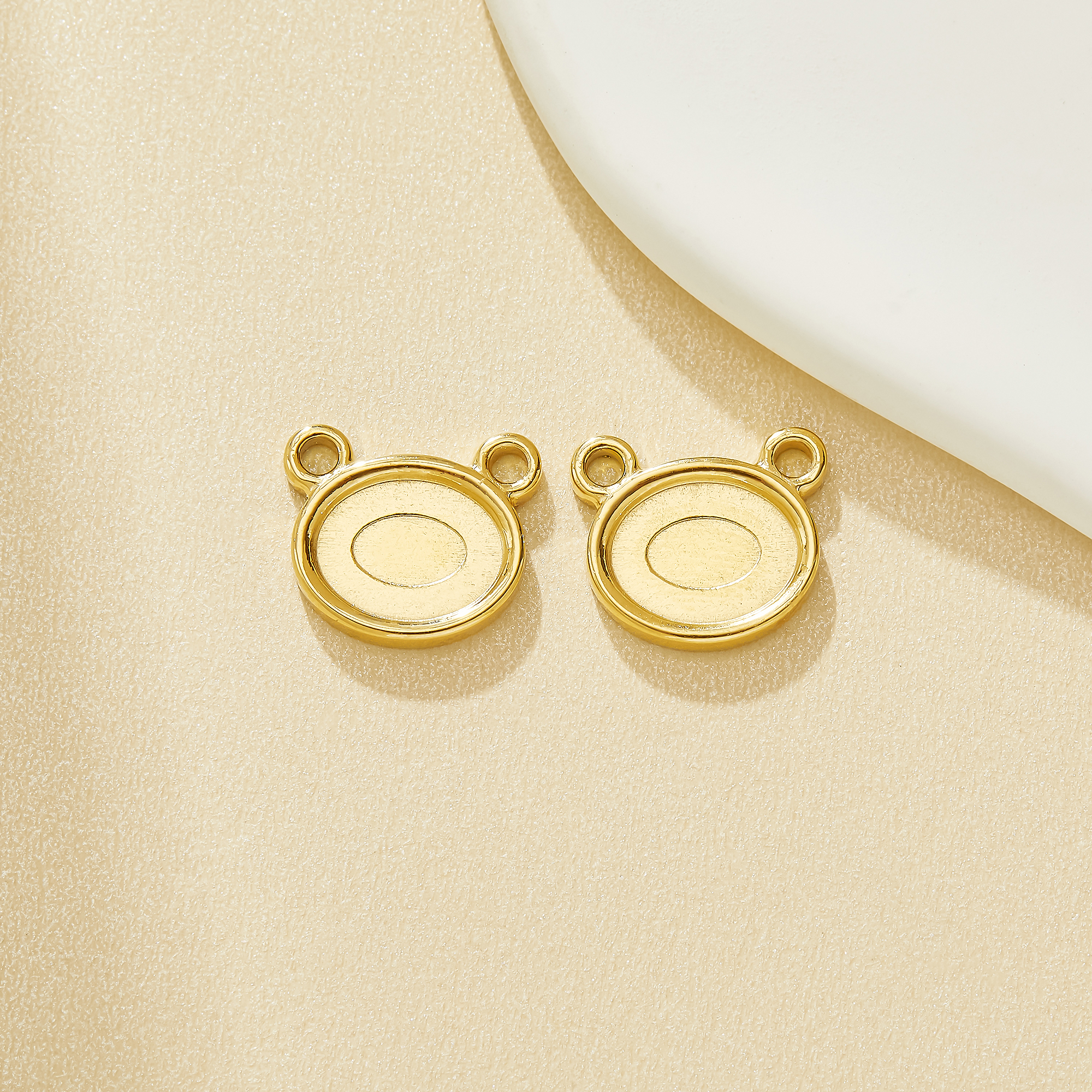 7x9MM Keepsake Breast Milk Resin Stainless Steel Oval Bezel Pendant Settings With Two Loops,Minimalist Oval Pendant,DIY Pendant Blank Supplies 1421284