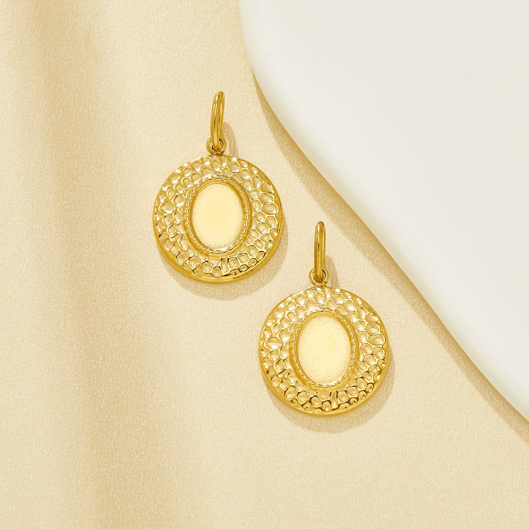 9x12MM Oval Bezel Stainless Steel Pendant Settings,Simple Gold Plated Stainless Steel Pendant Charm,DIY Pendant Blank Supplies 1421287