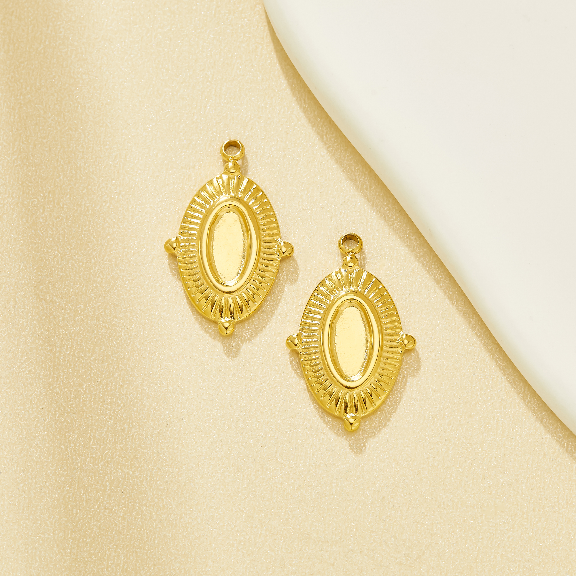 11x15MM Oval Bezel Stainless Steel Pendant Settings,Simple Silver Gold Plated Stainless Steel Pendant Charm,DIY Pendant Blank Supplies 1421291