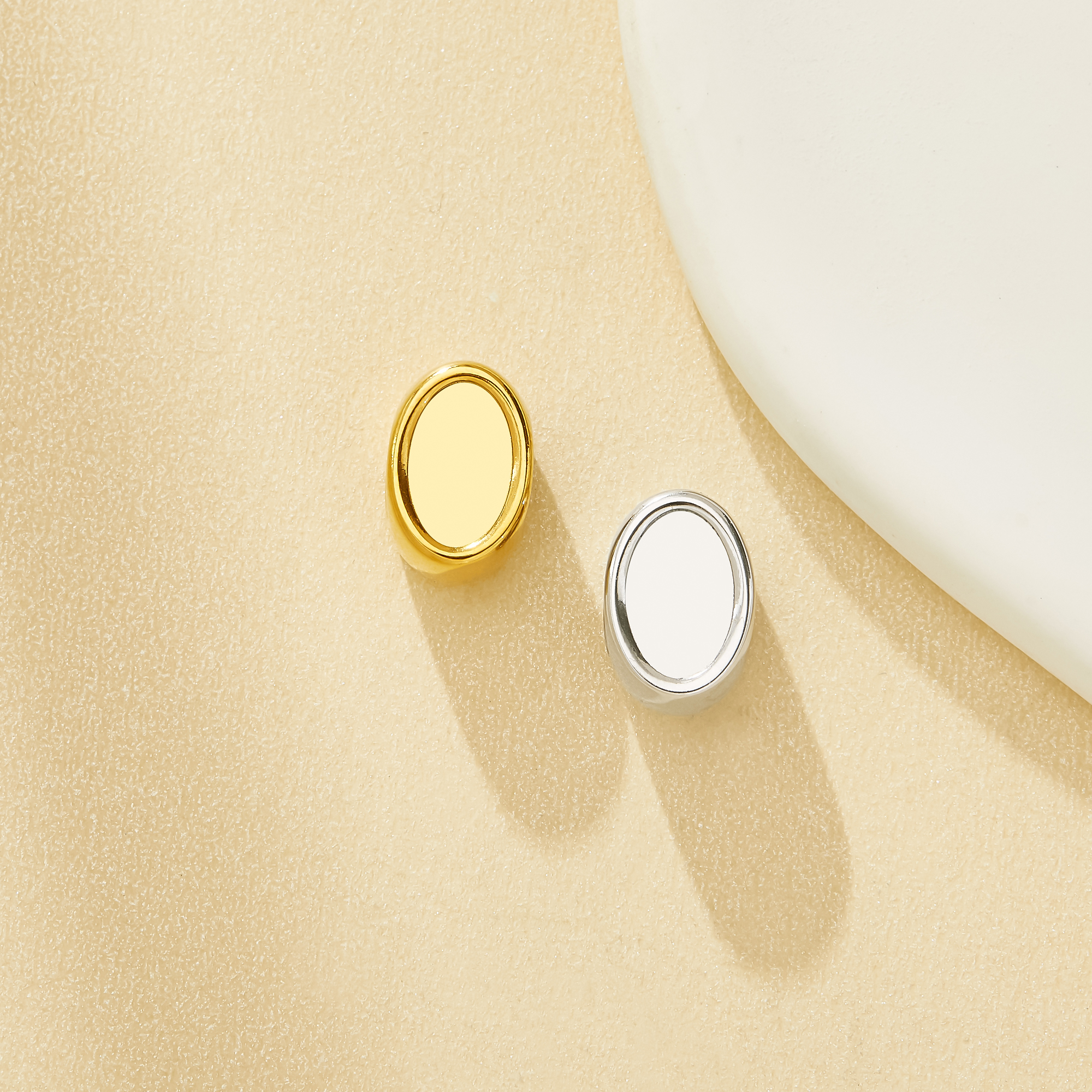 4x7MM Keepsake Breast Milk Resin Stainless Steel Oval Bezel Beads Settings,Double Sides Minimalist Pendant Beads with 4.5MM Hole 1421297