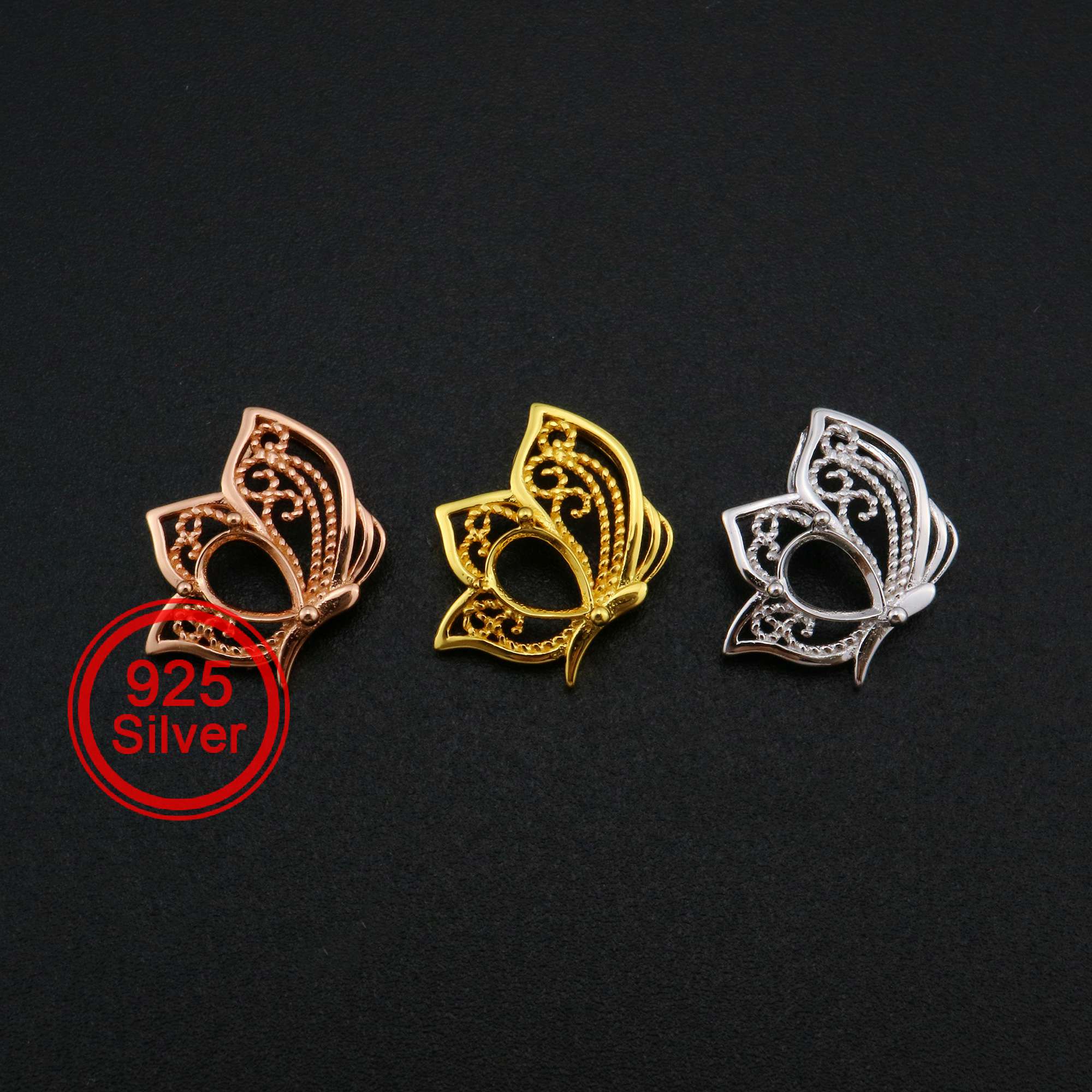 925 Sterling Silver Butterfly Earring Back Plug Earring Settings