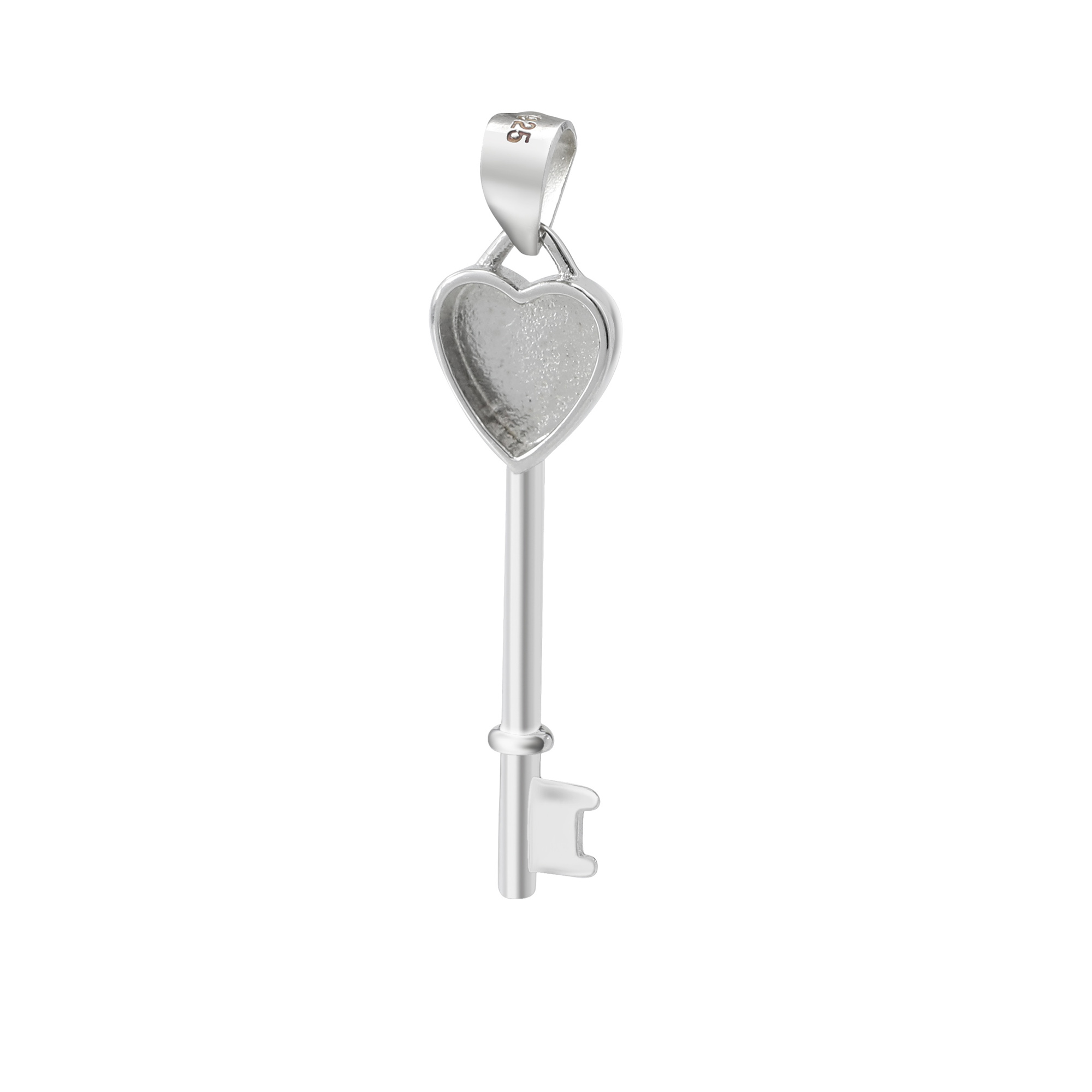 8MM Keepsake Breastmilk Resin Heart Pendant Bezel Settings Solid 925 Sterling Silver DIY Supplies 1431109 - Click Image to Close