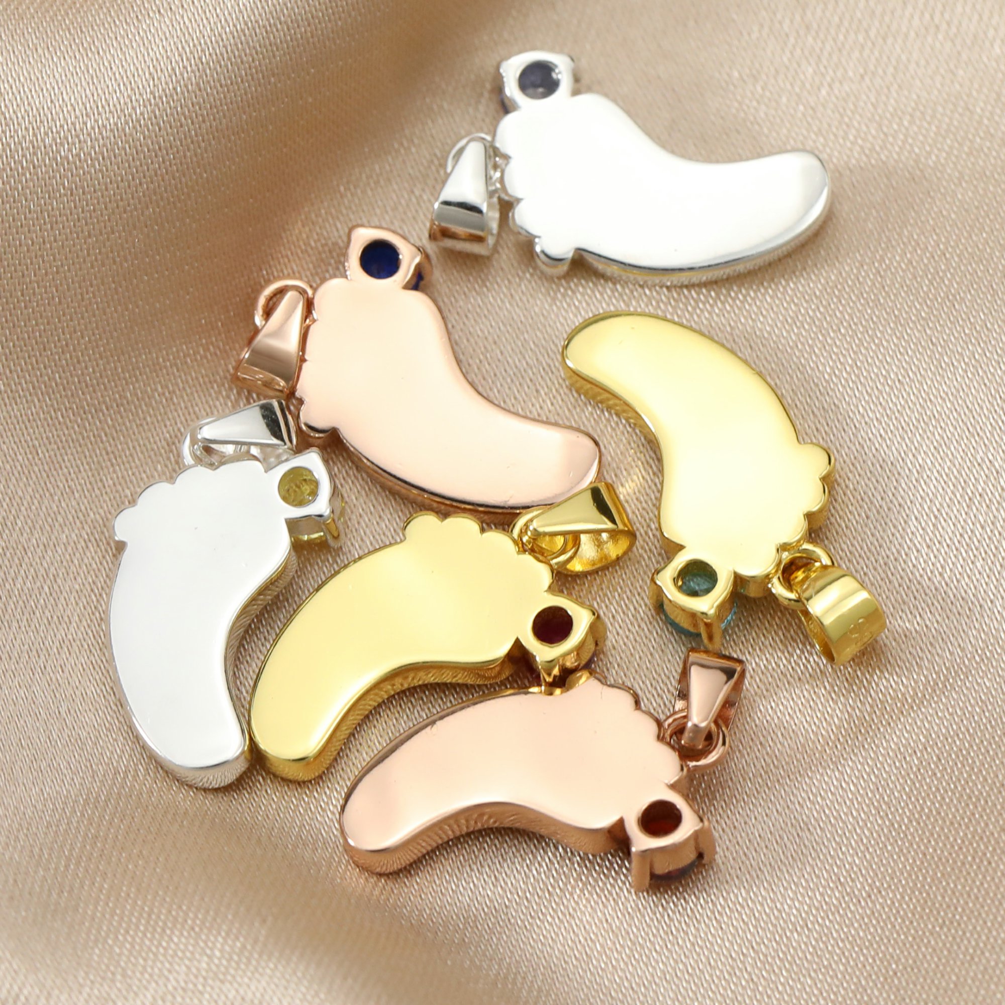 10x15MM Baby Footprint Keepsake Breast Milk Bezel Settings for Resin with Color Birthstone Solid 925 Sterling Silver Rose Gold Plated DIY Pendant Bezel 1431123 - Click Image to Close