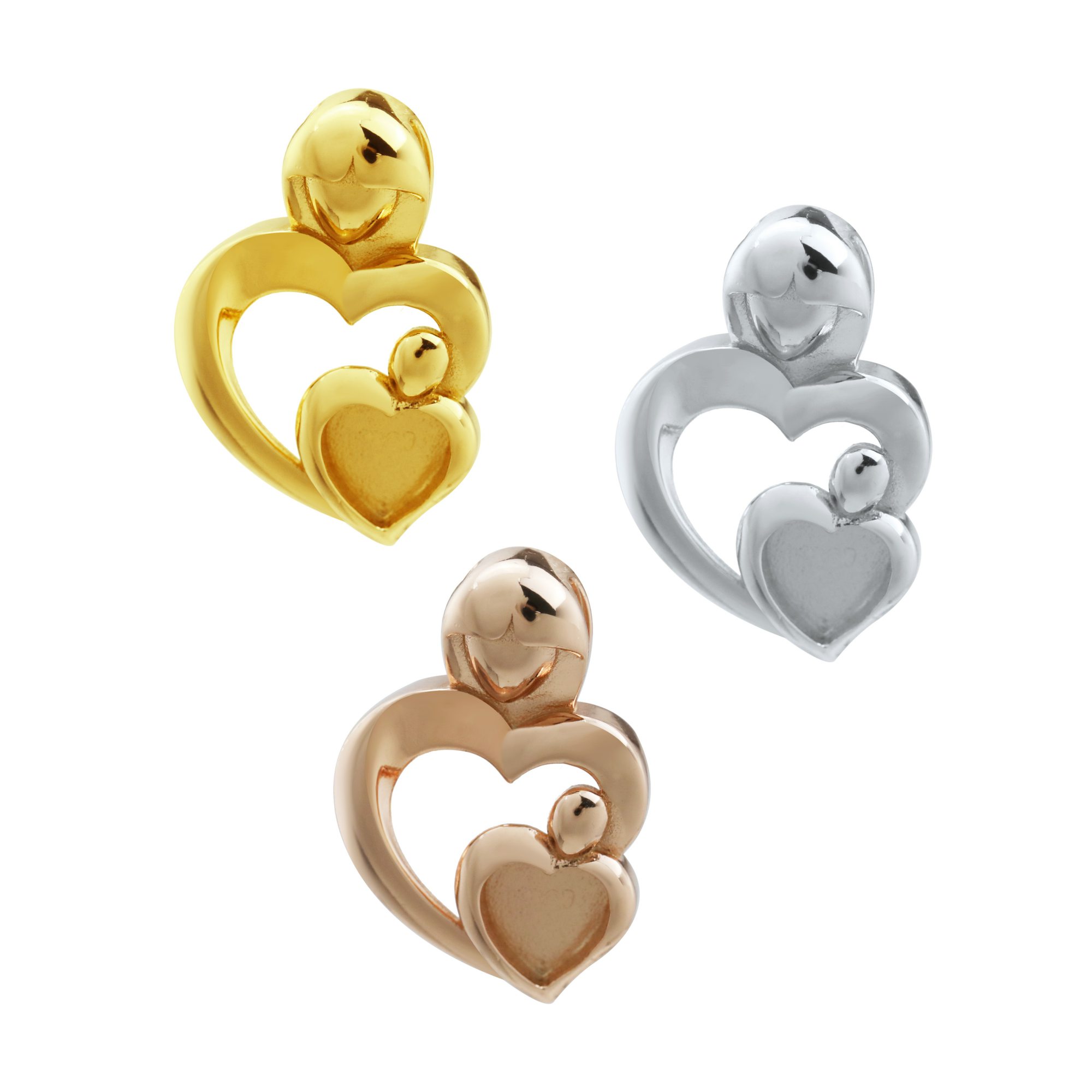 6MM Keepsake Breast Milk Resin Heart Pendant Prong Settings Mother Baby Solid 925 Sterling Silver Rose Gold Plated Charm Bezel 1431130 - Click Image to Close