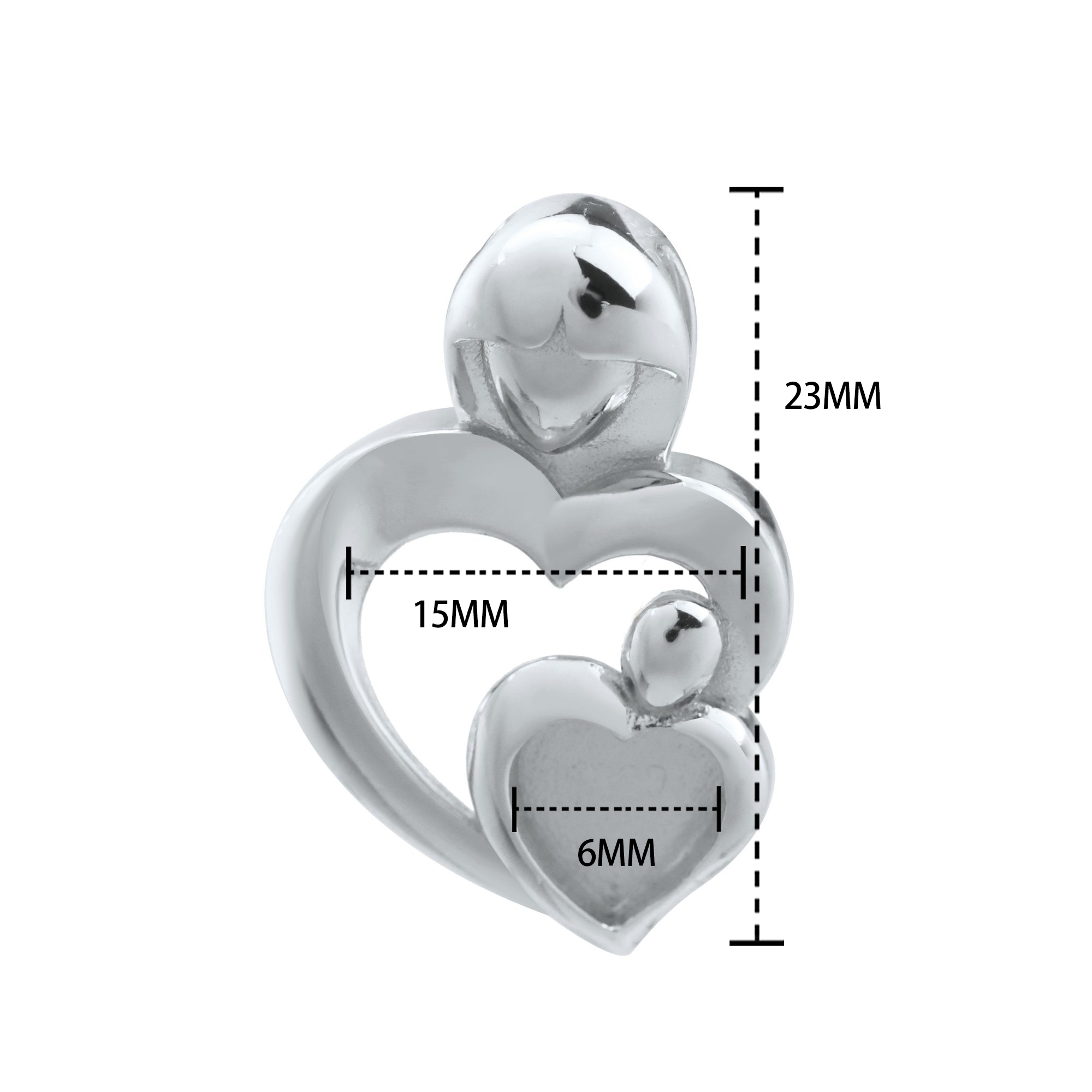 6MM Keepsake Breast Milk Resin Heart Pendant Prong Settings Mother Baby Solid 925 Sterling Silver Rose Gold Plated Charm Bezel 1431130 - Click Image to Close
