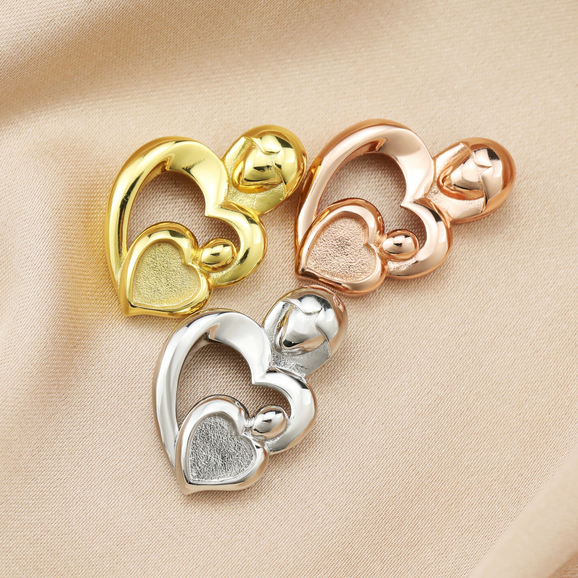 6MM Keepsake Breast Milk Resin Heart Pendant Prong Settings Mother Baby Solid 925 Sterling Silver Rose Gold Plated Charm Bezel 1431130 - Click Image to Close