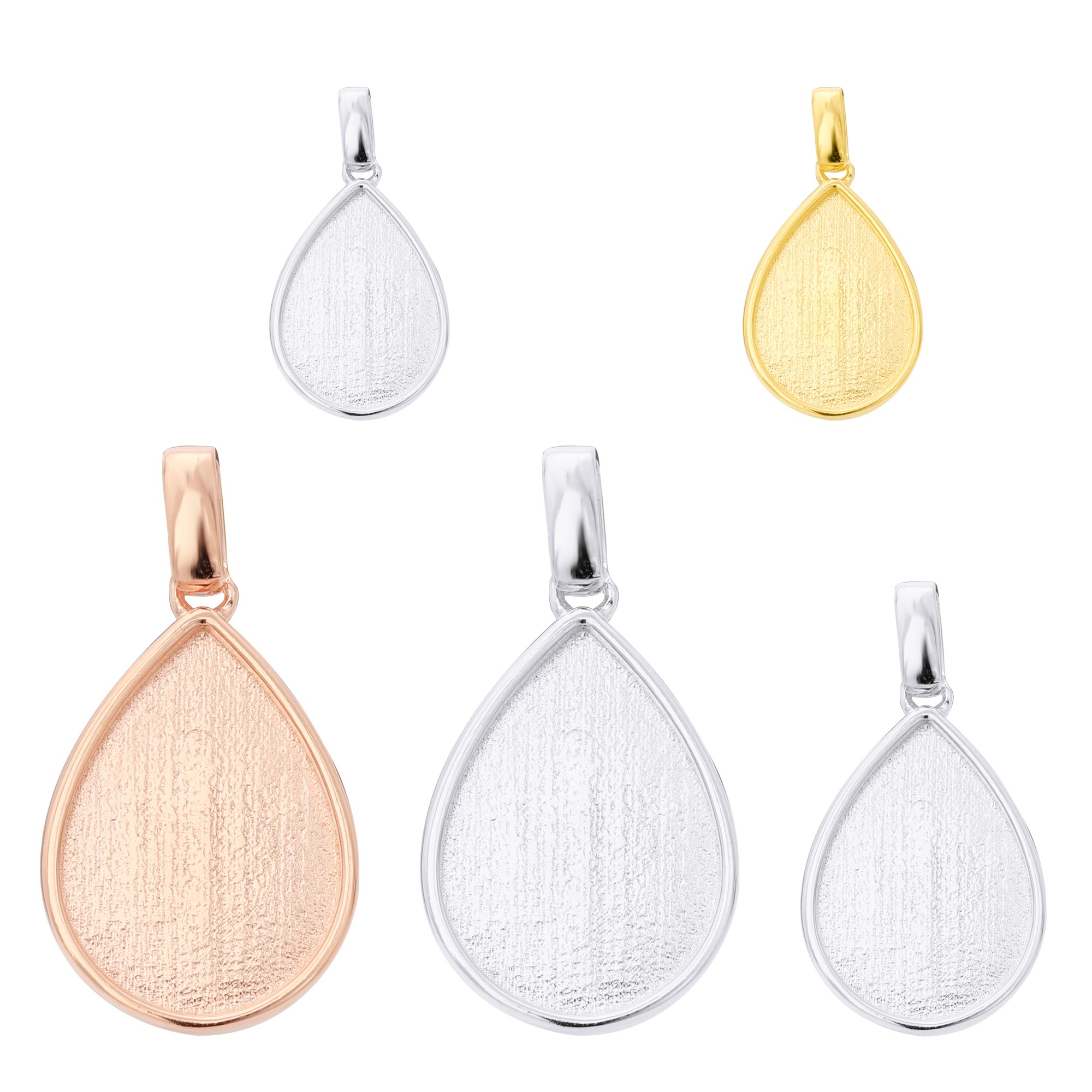 Breast Milk Resin Pear Solid Back Pendant Bezel Settings,Solid 925 Sterling Silver Rose Gold Plated Pendant,DIY Memory Jewelry Supplies 1431138 - Click Image to Close