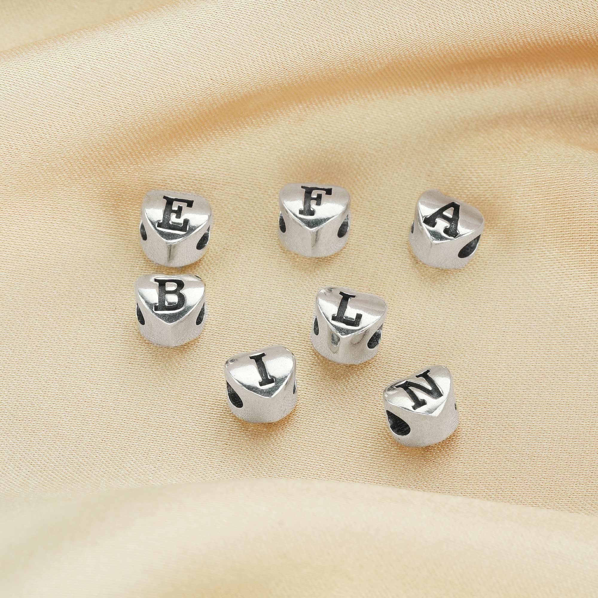 6MM Initial Letter Heart Beads Charm,Alphabet Charm with 2.5MM Hole,Solid 925 Sterling Silver Charm,Hole Bead,DIY Custom Name Charm,DIY Jewelry Making 1431143 - Click Image to Close