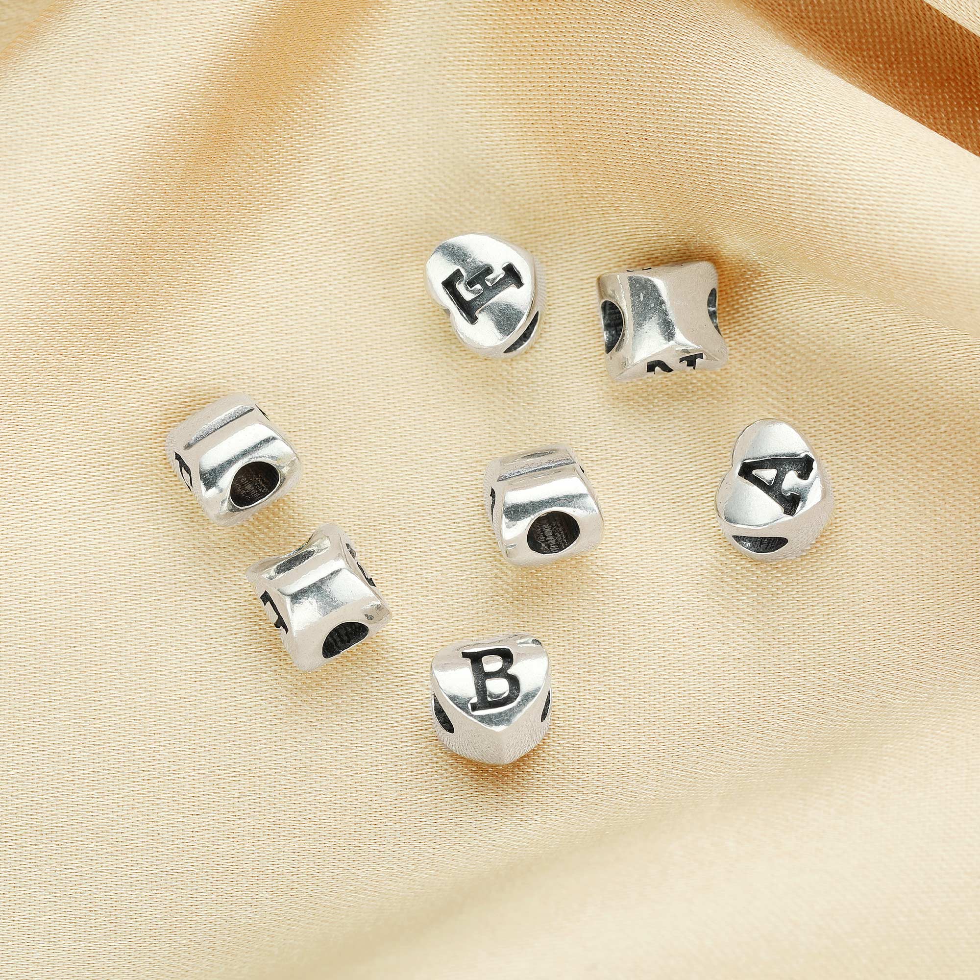 6MM Initial Letter Heart Beads Charm,Alphabet Charm with 2.5MM Hole,Solid 925 Sterling Silver Charm,Hole Bead,DIY Custom Name Charm,DIY Jewelry Making 1431143 - Click Image to Close