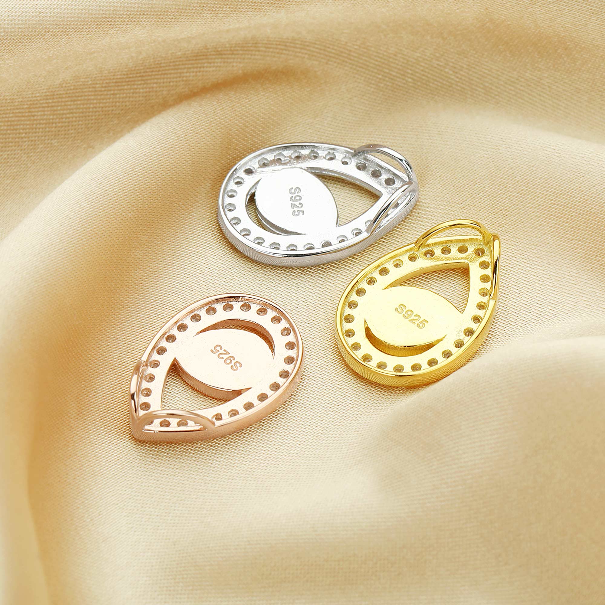 6x8MM Keepsake Breast Milk Bezel Pear Pendant Settings,Art Deco Solid 925 Sterling Silver Rose Gold Plated Pendant Charm,DIY Memory Jewelry Supplies 1431146 - Click Image to Close