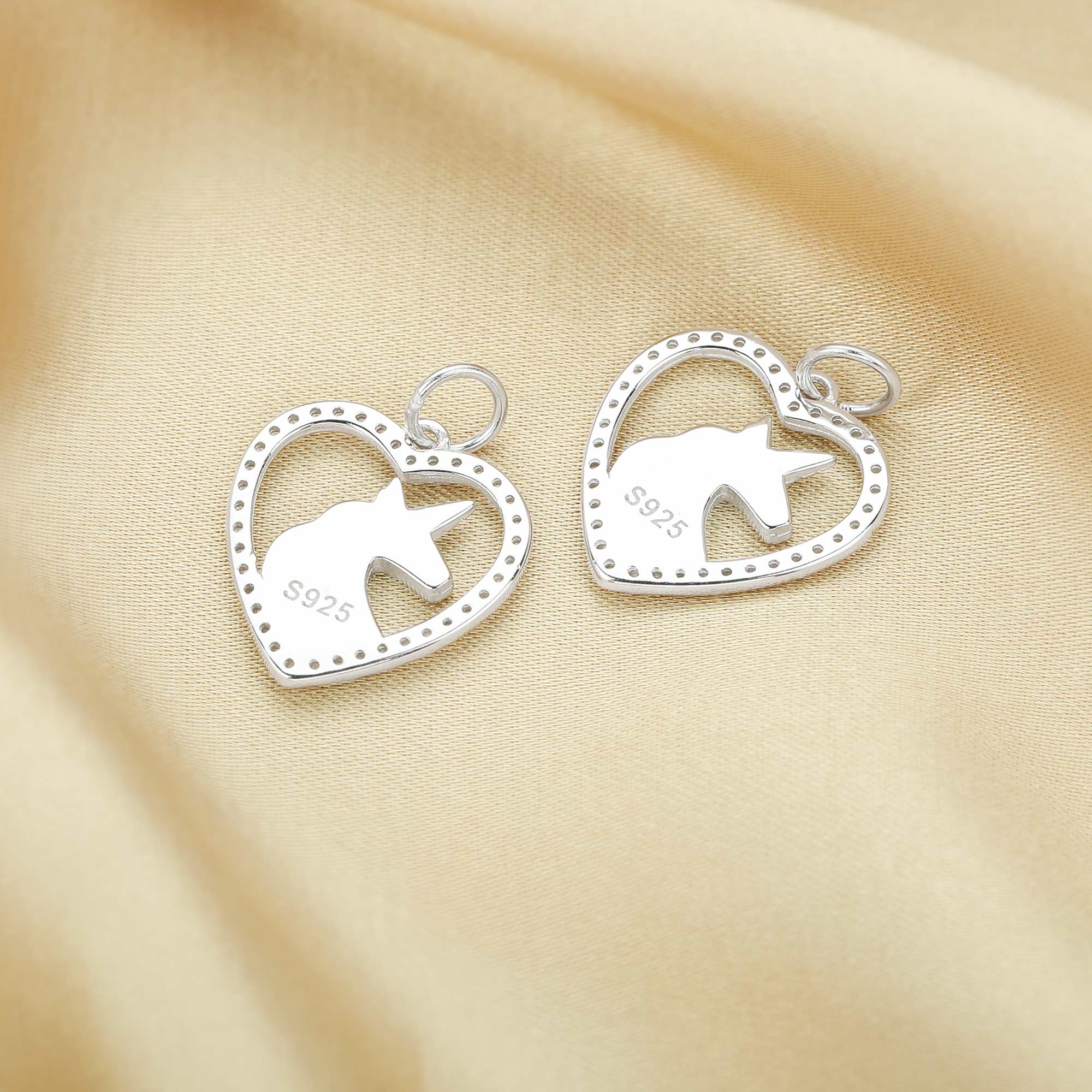 15MM Keepsake Breast Milk Resin Unicorn Pendant Bezel Setting,Heart Solid 925 Sterling Silver Charm,DIY Pendant Bezel For Gemstone Supplies 1431149 - Click Image to Close