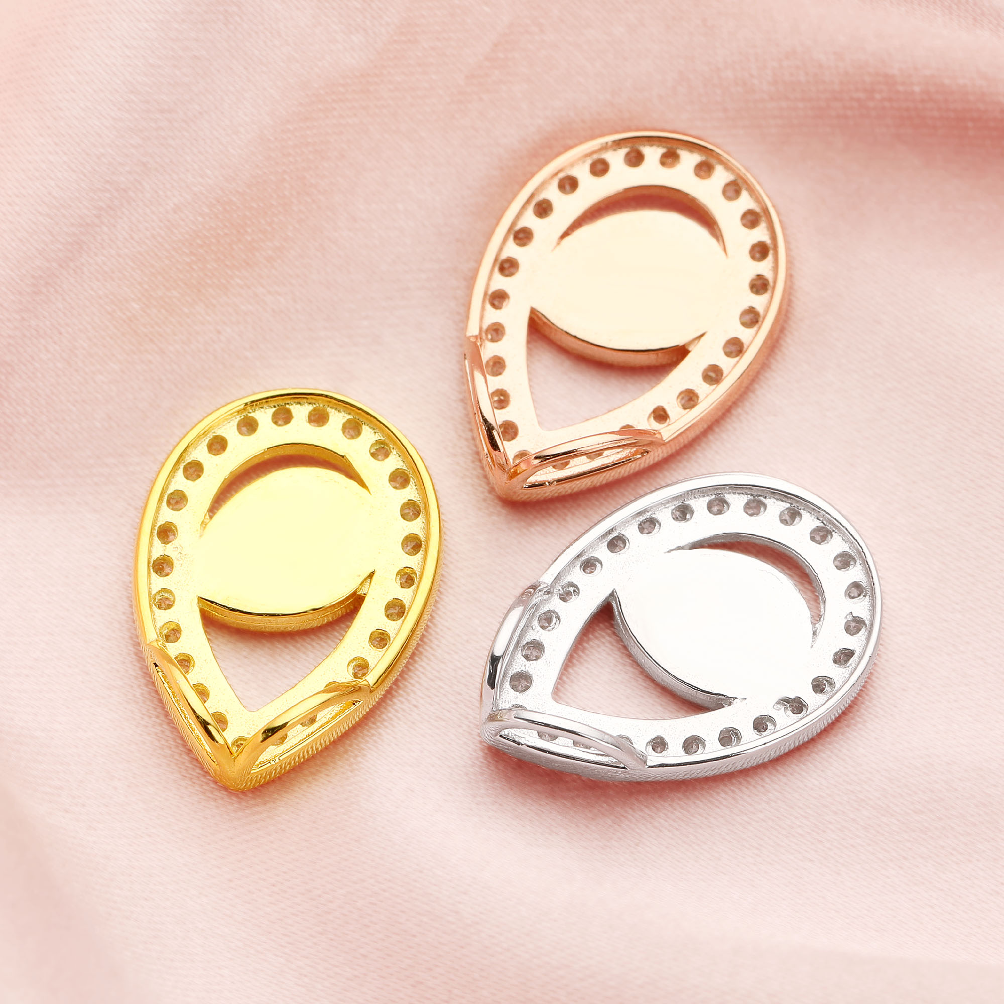6x8MM Keepsake Breast Milk Bezel Pear Pendant Settings,Solid 14K/18K Gold Charm,DIY Memory Jewelry Supplies 1431161 - Click Image to Close