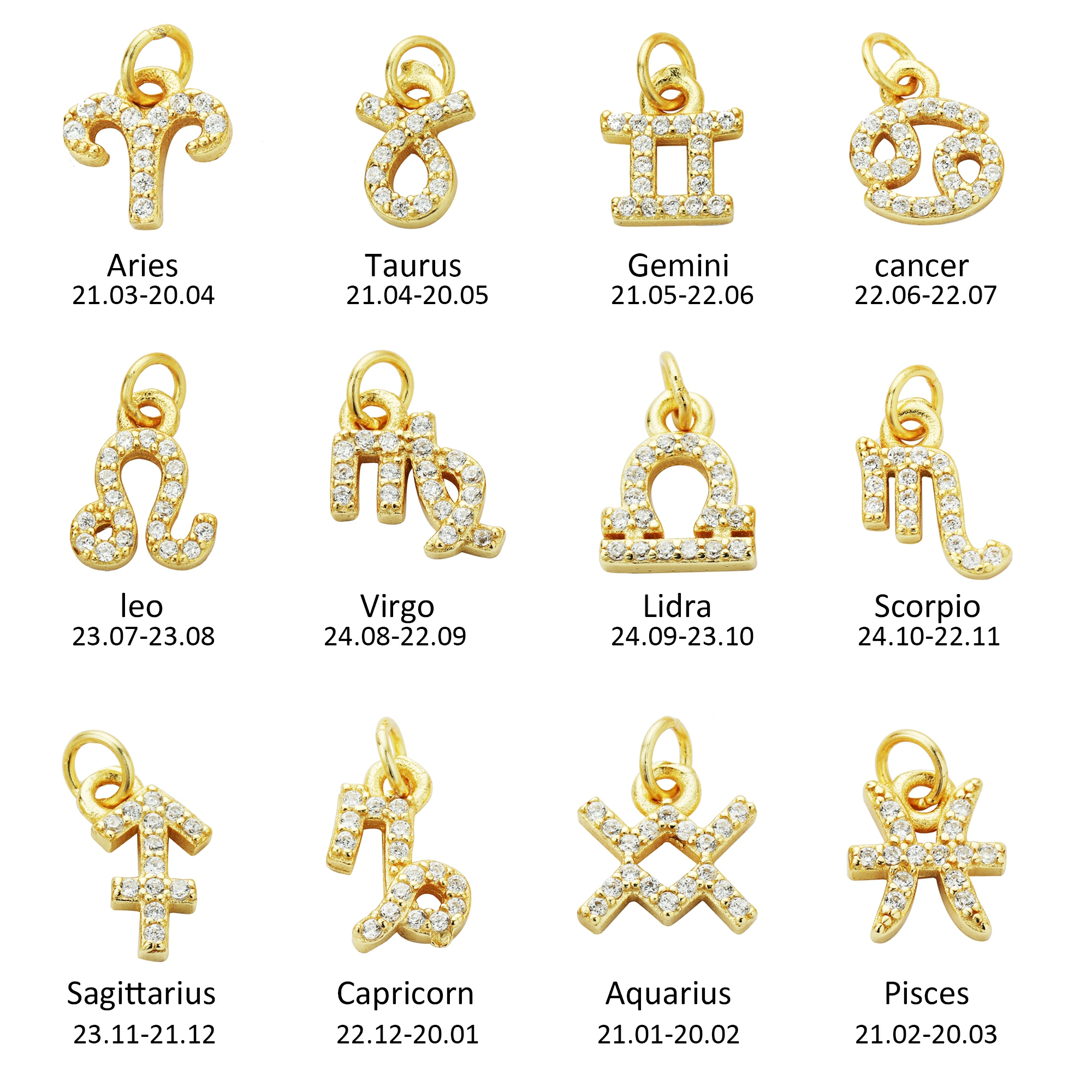 7-8MM Zodiac Symbol Constellation Charm,Solid 925 Sterling Silver Pendant Charm,Pave CZ Stone Constellation Charms,DIY Custom Constellation Charm 1431187 - Click Image to Close