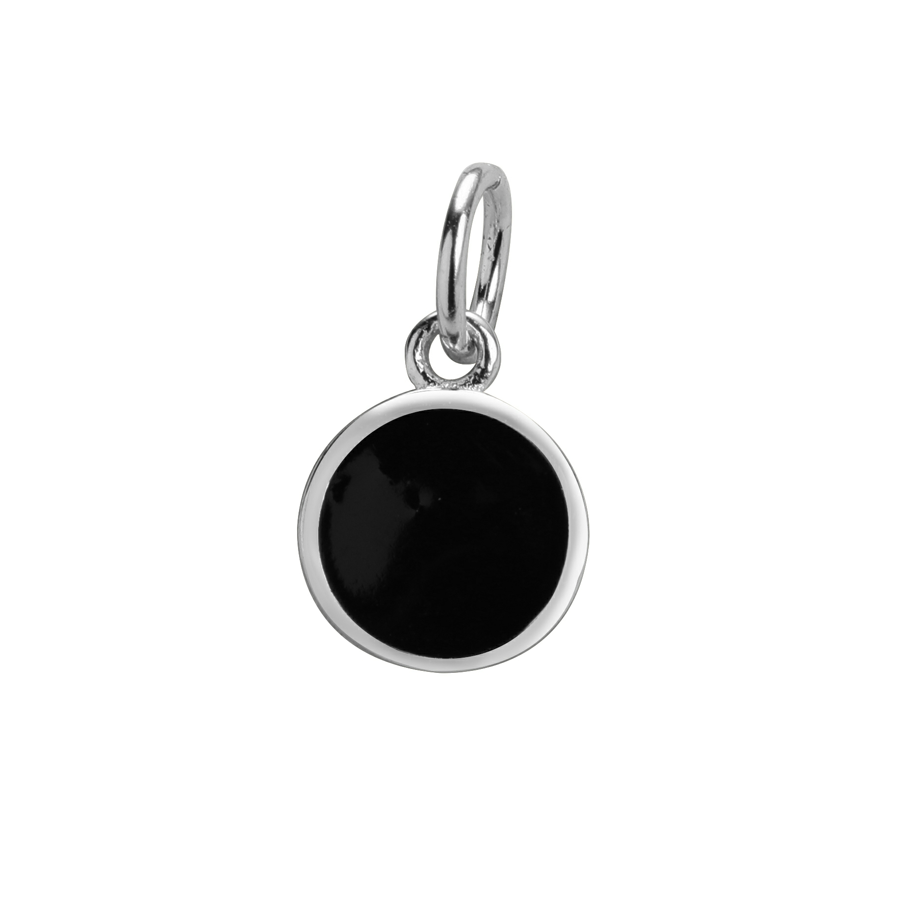 6MM Round Black Epoxy Charm,Solid 925 Sterling Silver Gold Plated Pendant Charm,DIY Charm Supplies 1431190 - Click Image to Close