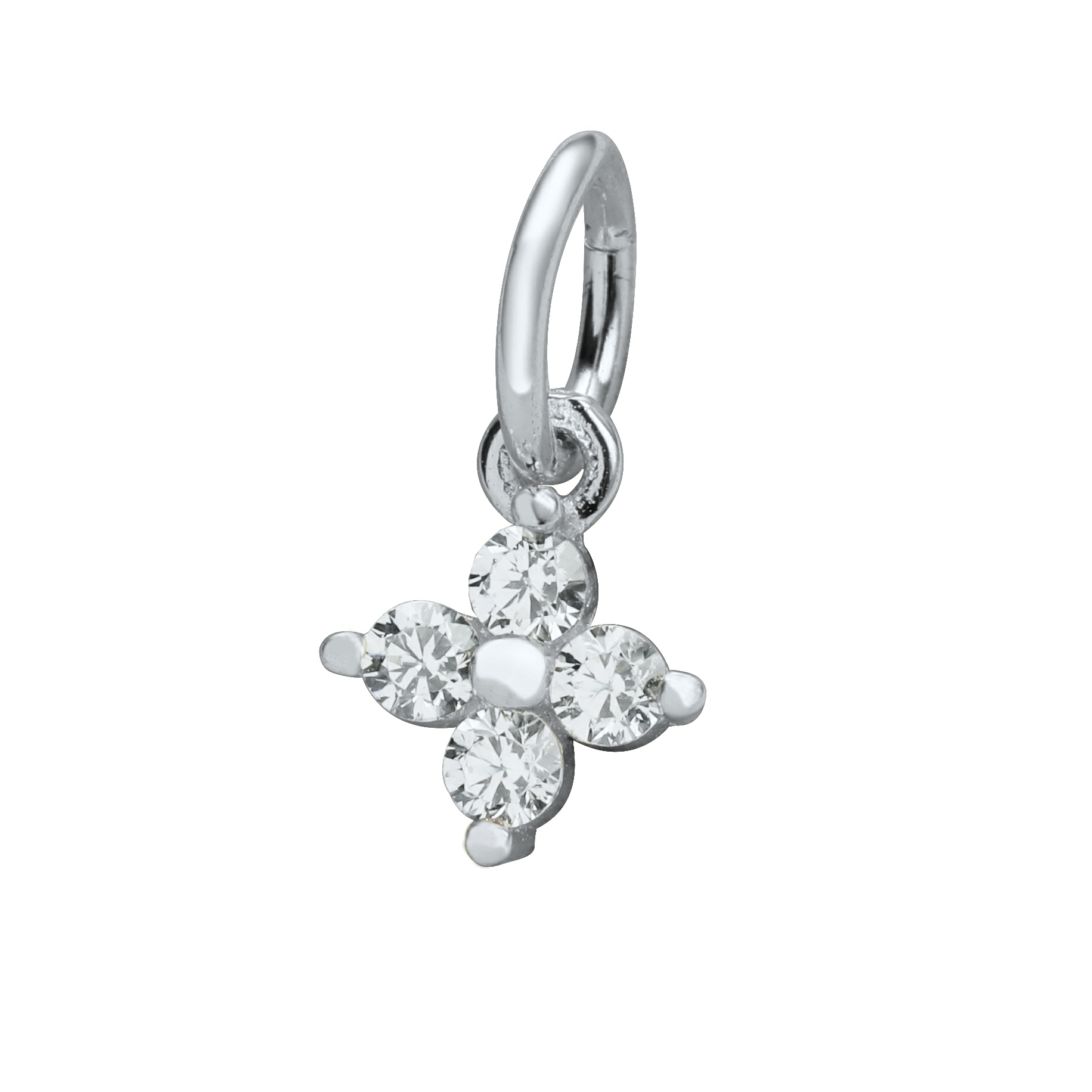 5MM CZ Stone Flower Charm,Solid 925 Sterling Silver Gold Plated Pendant Charm,4 Stones CZ Stone Charm,DIY Pendant Charm Supplies 1431195 - Click Image to Close