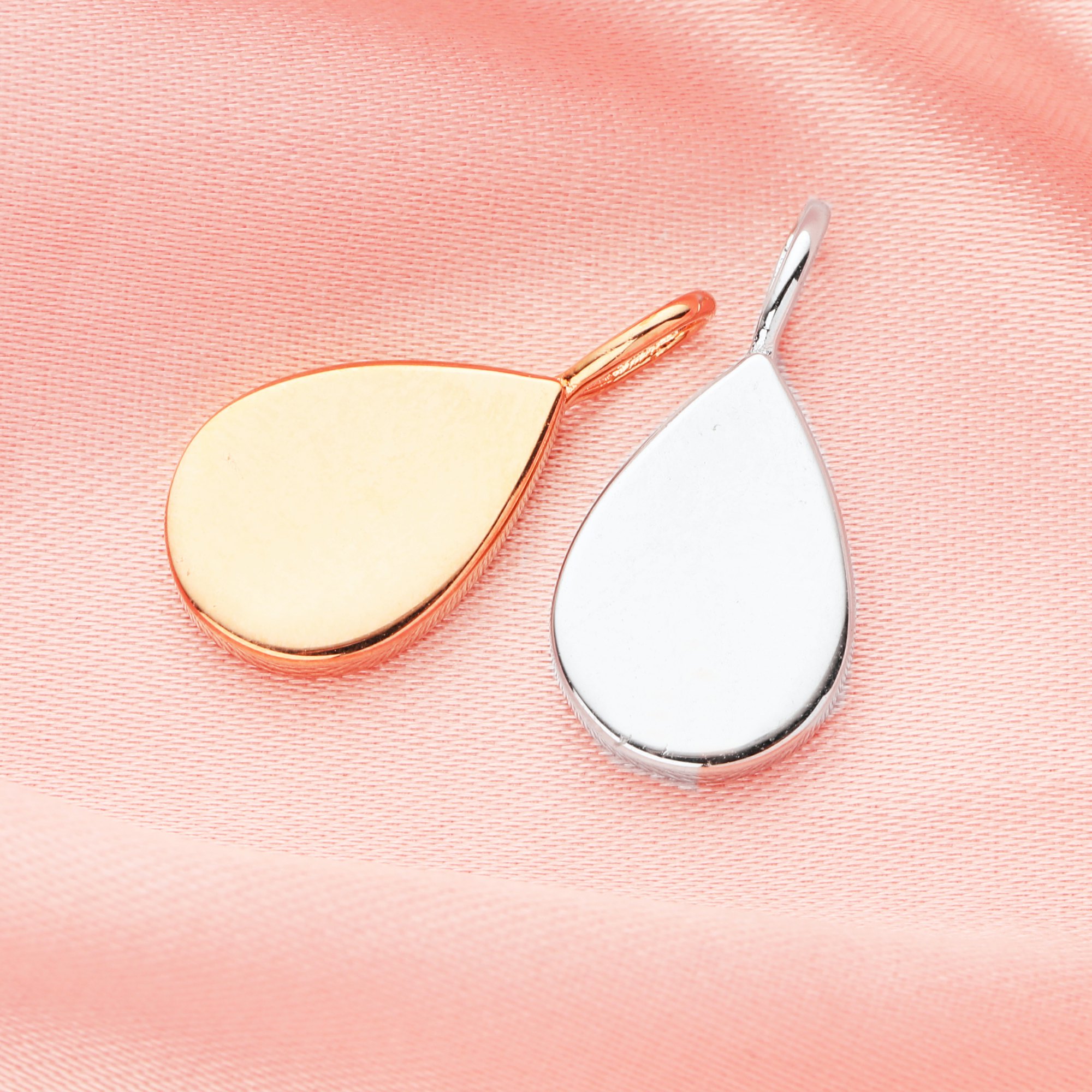 Breast Milk Resin Pear Solid Back Pendant Bezel Settings,Solid 9K 14K 18K Gold Pendant Charm,DIY Memory Jewelry Supplies 1431215 - Click Image to Close