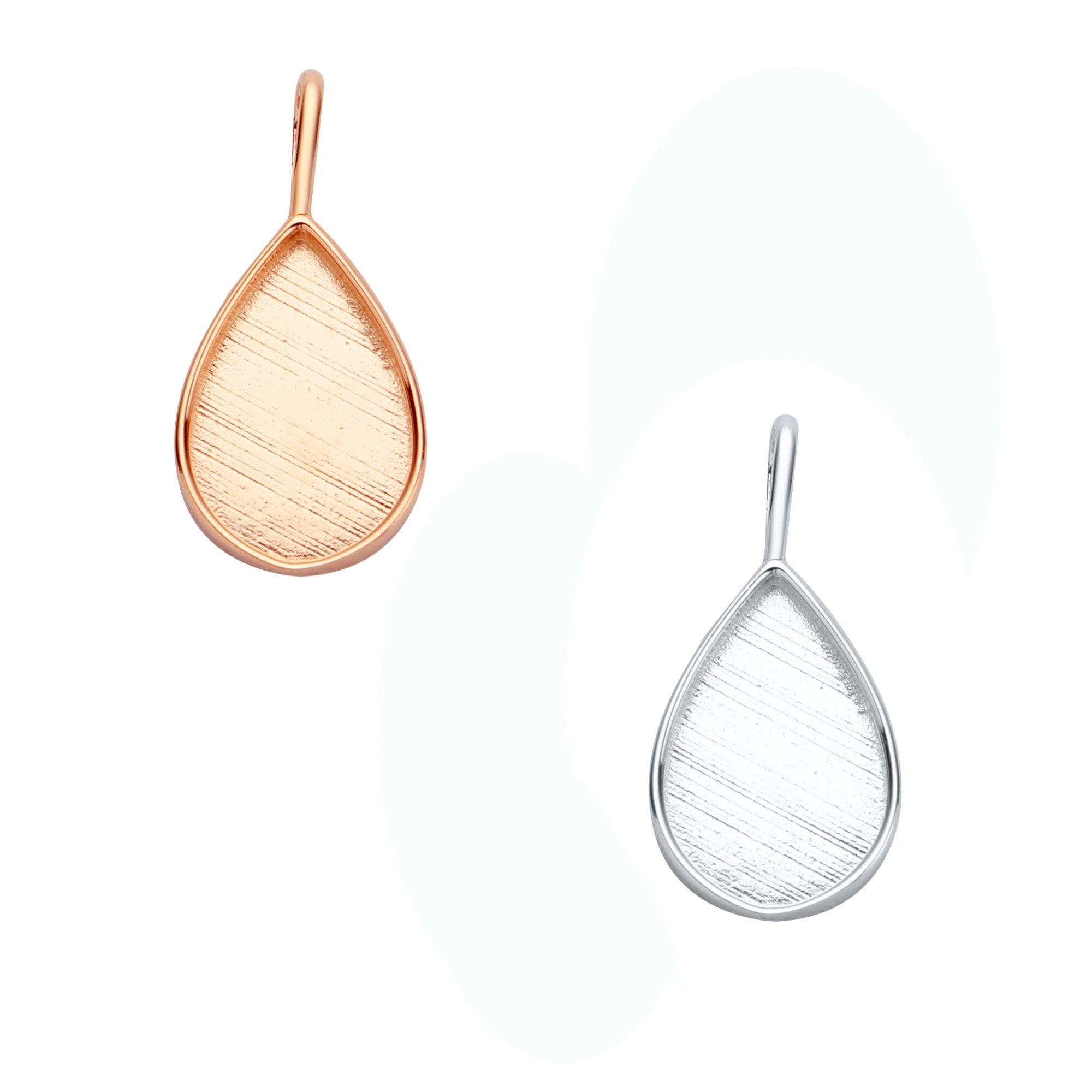 Breast Milk Resin Pear Solid Back Pendant Bezel Settings,Solid 14K 18K Gold Pendant Charm,DIY Memory Jewelry Supplies 1431215 - Click Image to Close