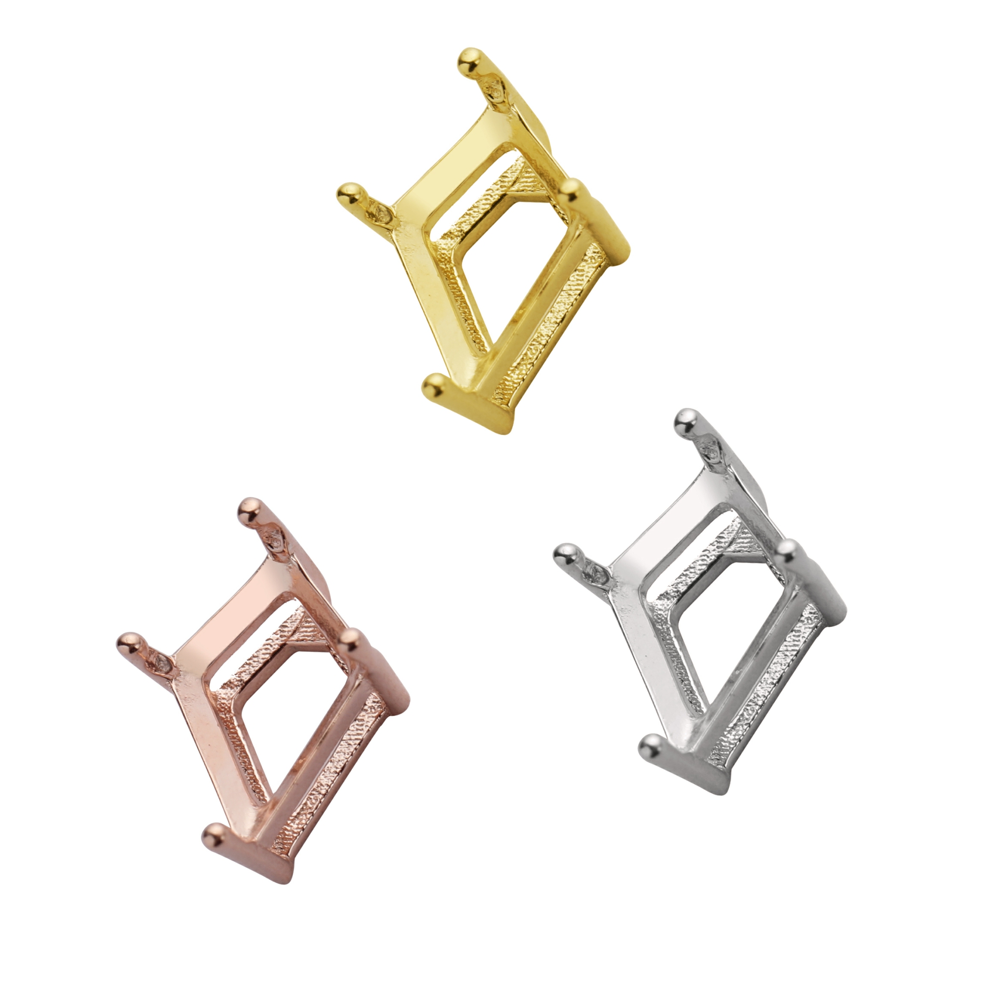 7x10MM Kite Cut Prong Bezel Pendant Settings,Solid 14K 18K Gold Pendant Charm,Simple Charm,DIY Pendant Bezel For Gemstone 1431221 - Click Image to Close