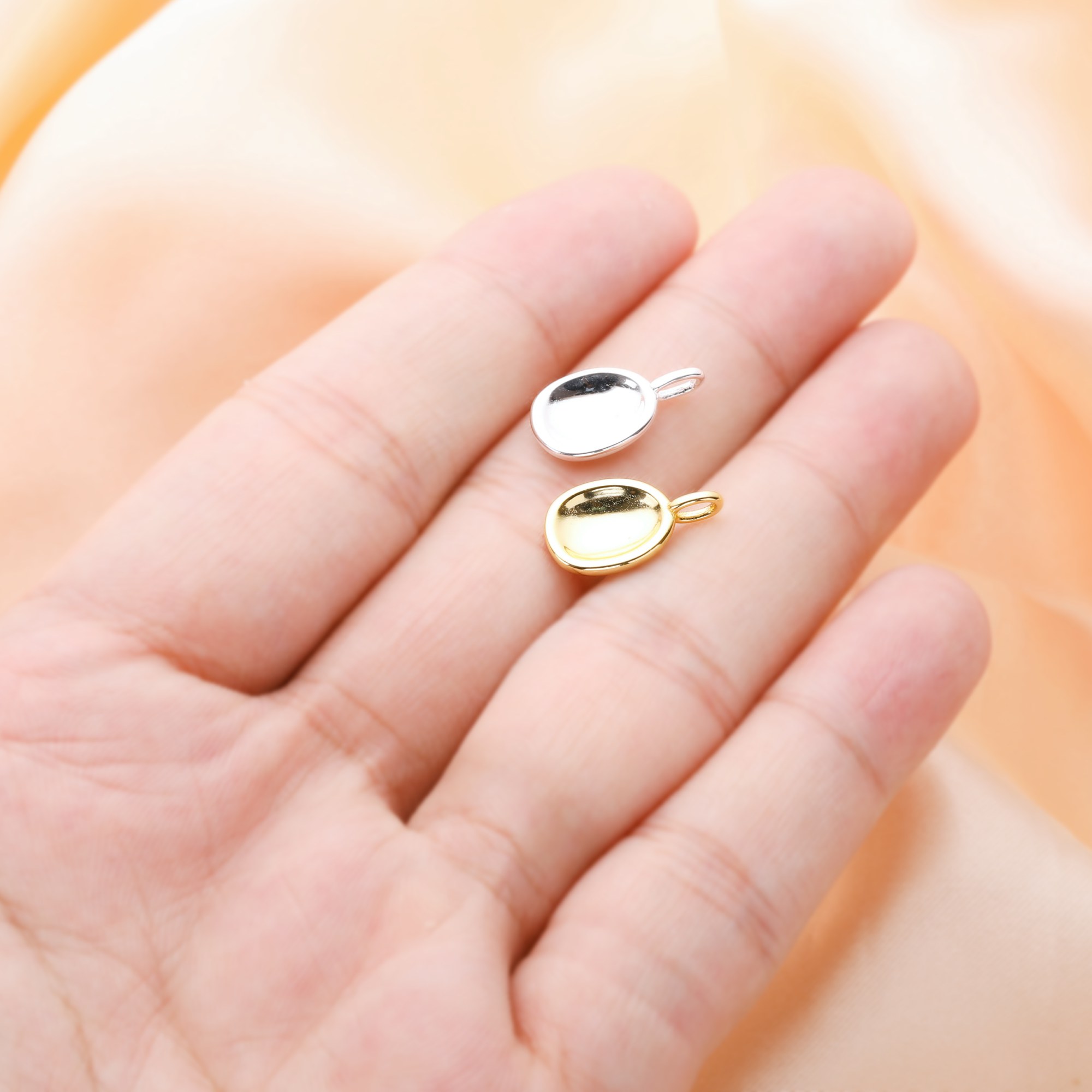 7x9MM Keepsake Breast Milk Resin Oval Bezel Settings,Solid 925 Sterling Silver Rose Gold Plated Pendant,Simple Oval Charm,DIY Memory Jewelry Supplies 1431226 - Click Image to Close