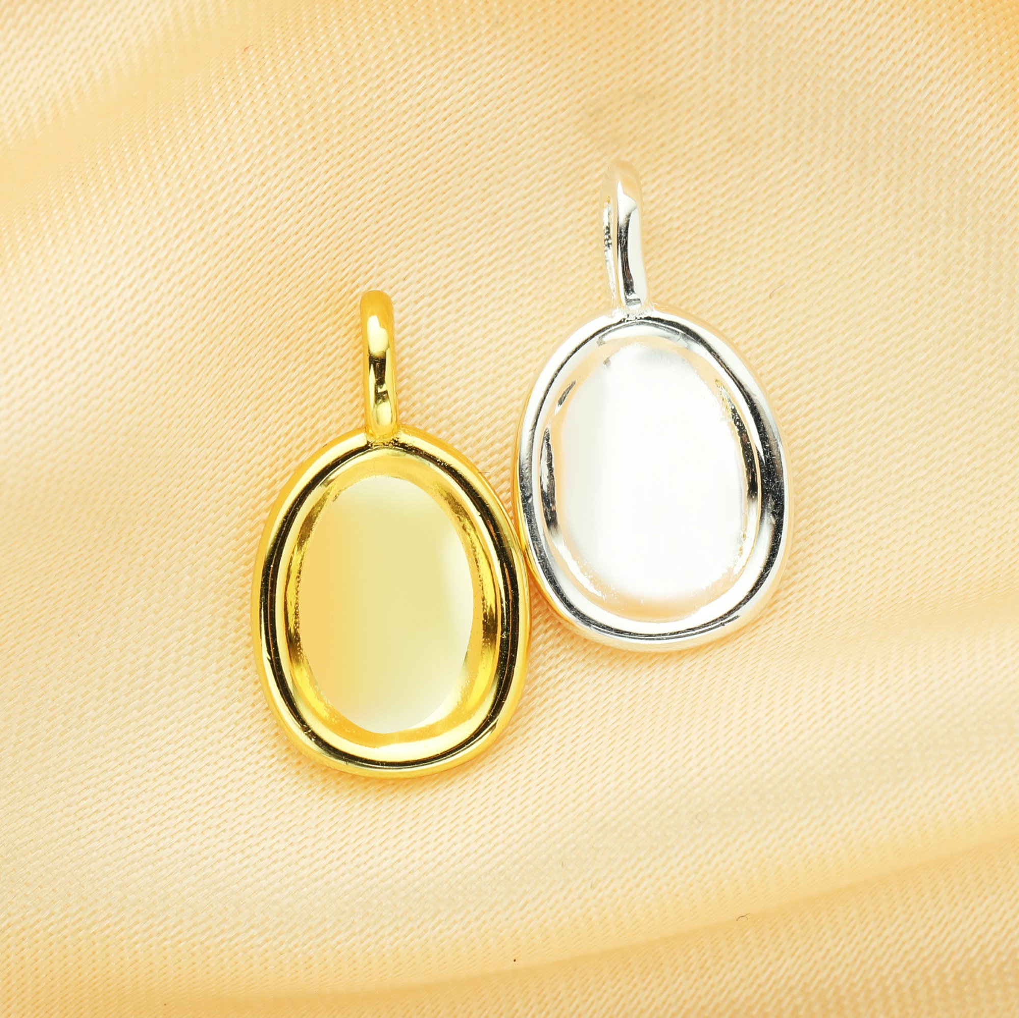 7x9MM Keepsake Breast Milk Resin Oval Bezel Settings,Solid 925 Sterling Silver Rose Gold Plated Pendant,Simple Oval Charm,DIY Memory Jewelry Supplies 1431226 - Click Image to Close