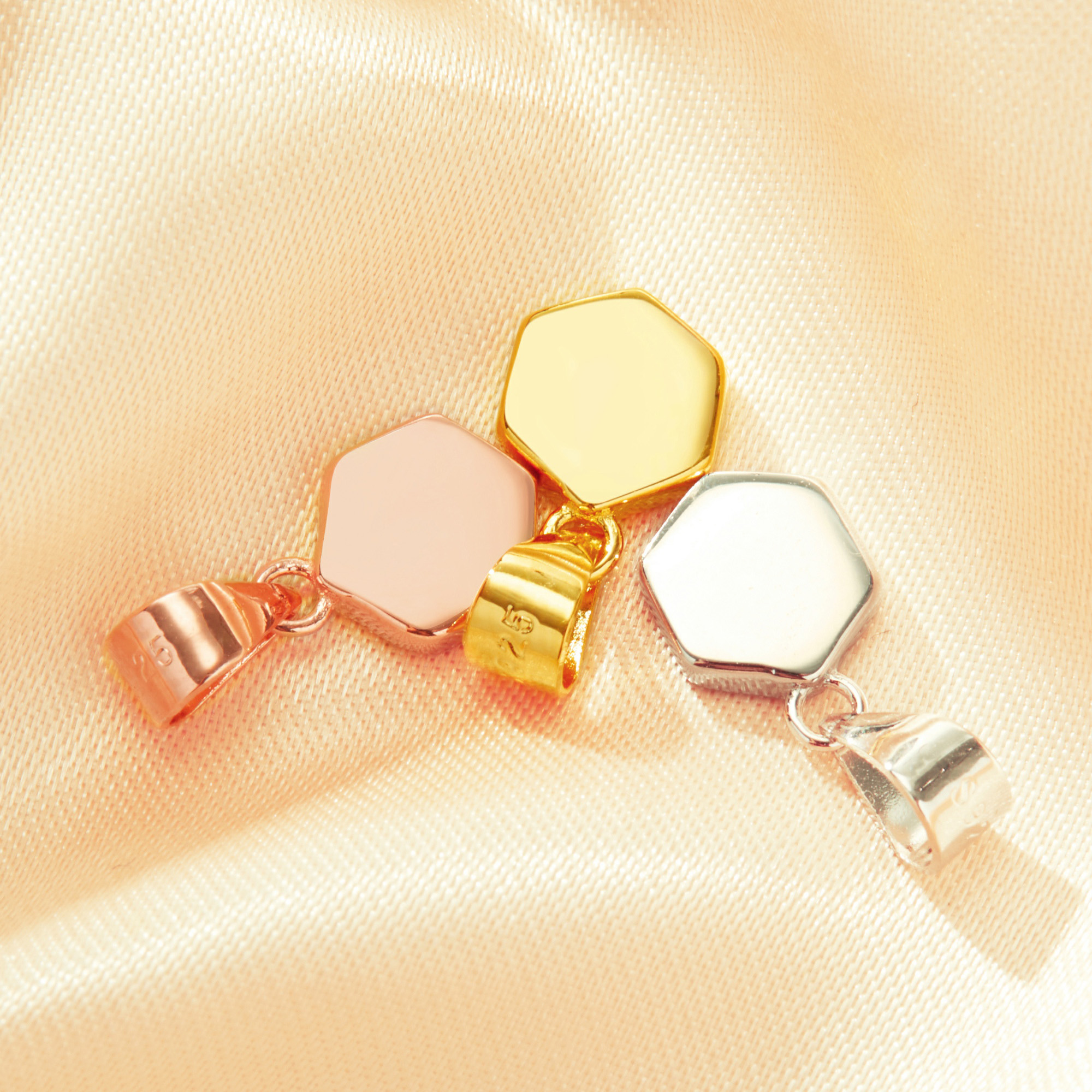 6MM Keepsake Breast Milk Resin Hexagon Pendant Bezel Settings,Solid 925 Sterling Silver Rose Gold Plated Charm,DIY Pendant Supplies 1431241 - Click Image to Close