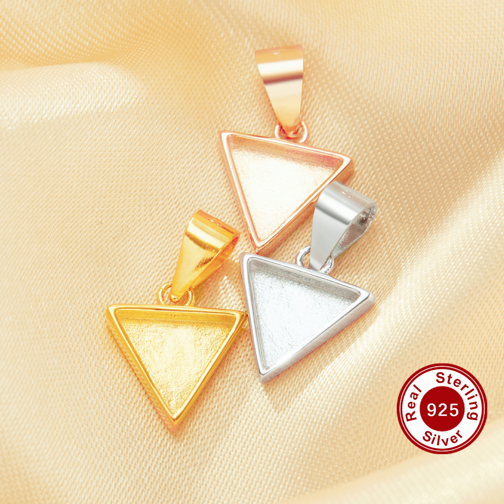 thumbnail image 2 of 24mm Hawaiian Mermaid Pendant – Yellow/Rose Gold Plated 925 Silver, Brushed Satin Finish 2 of 6