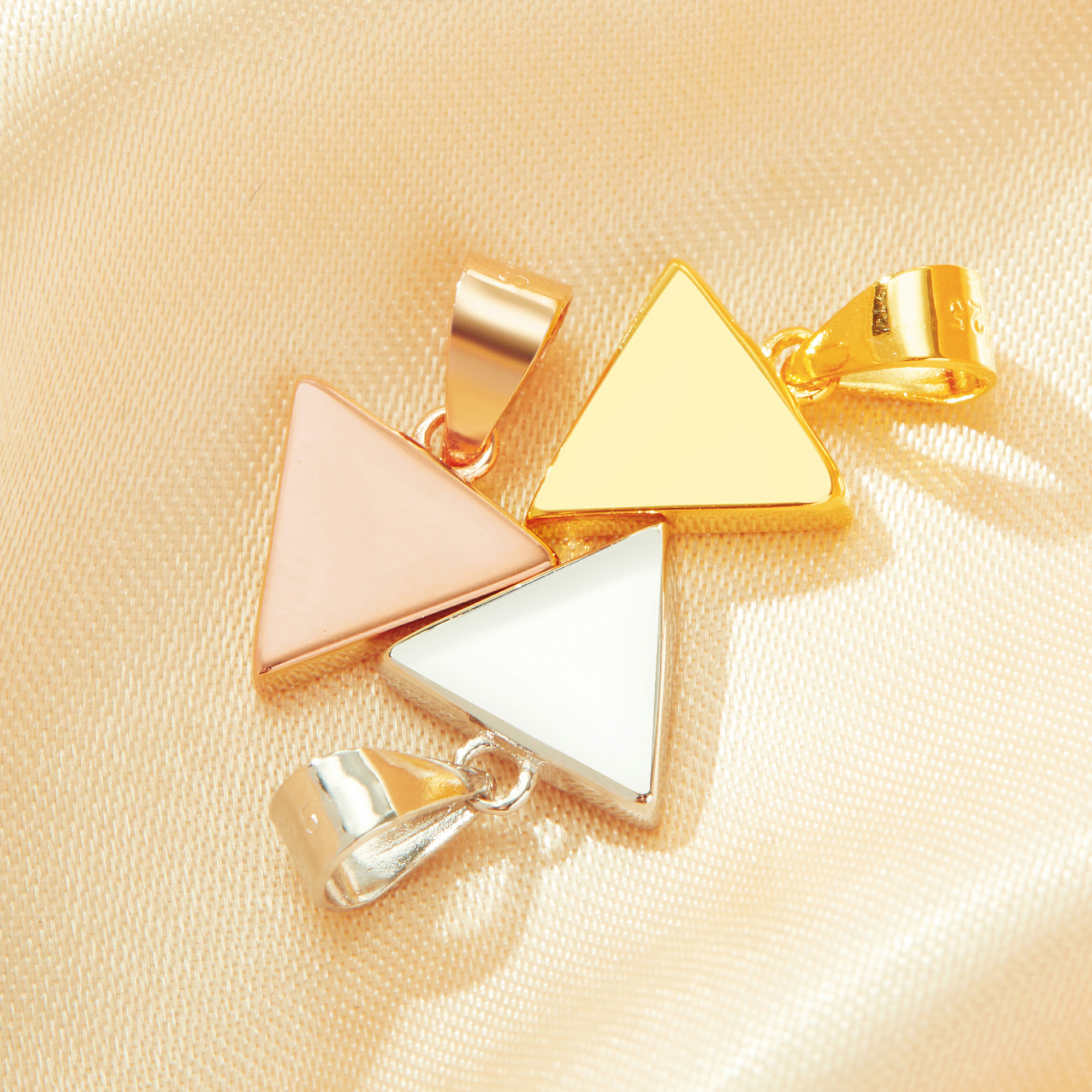 9MM Keepsake Breast Milk Resin Triangle Pendant Bezel Settings,Solid 925 Sterling Silver Rose Gold Plated Charm,DIY Pendant Supplies 1431242 - Click Image to Close
