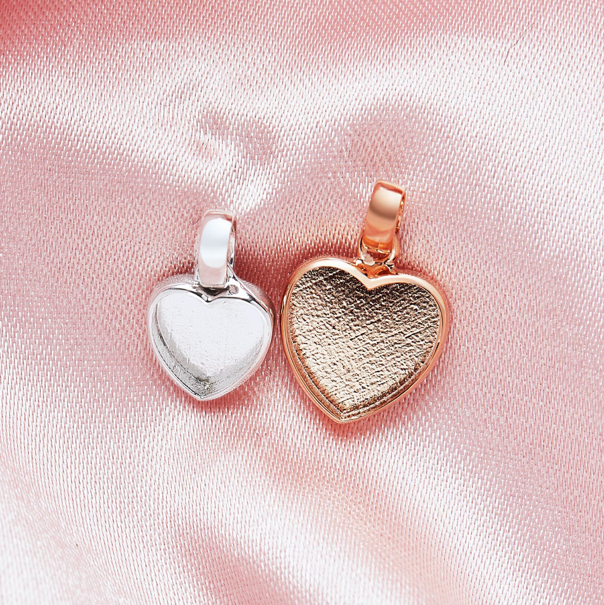 Keepsake Breast Milk Resin Heart Pendant Bezel Settings,Solid Back Solid 14K 18K Gold Pendant,Simple Charm,DIY Memory Jewelry Supplies 1431254 - Click Image to Close