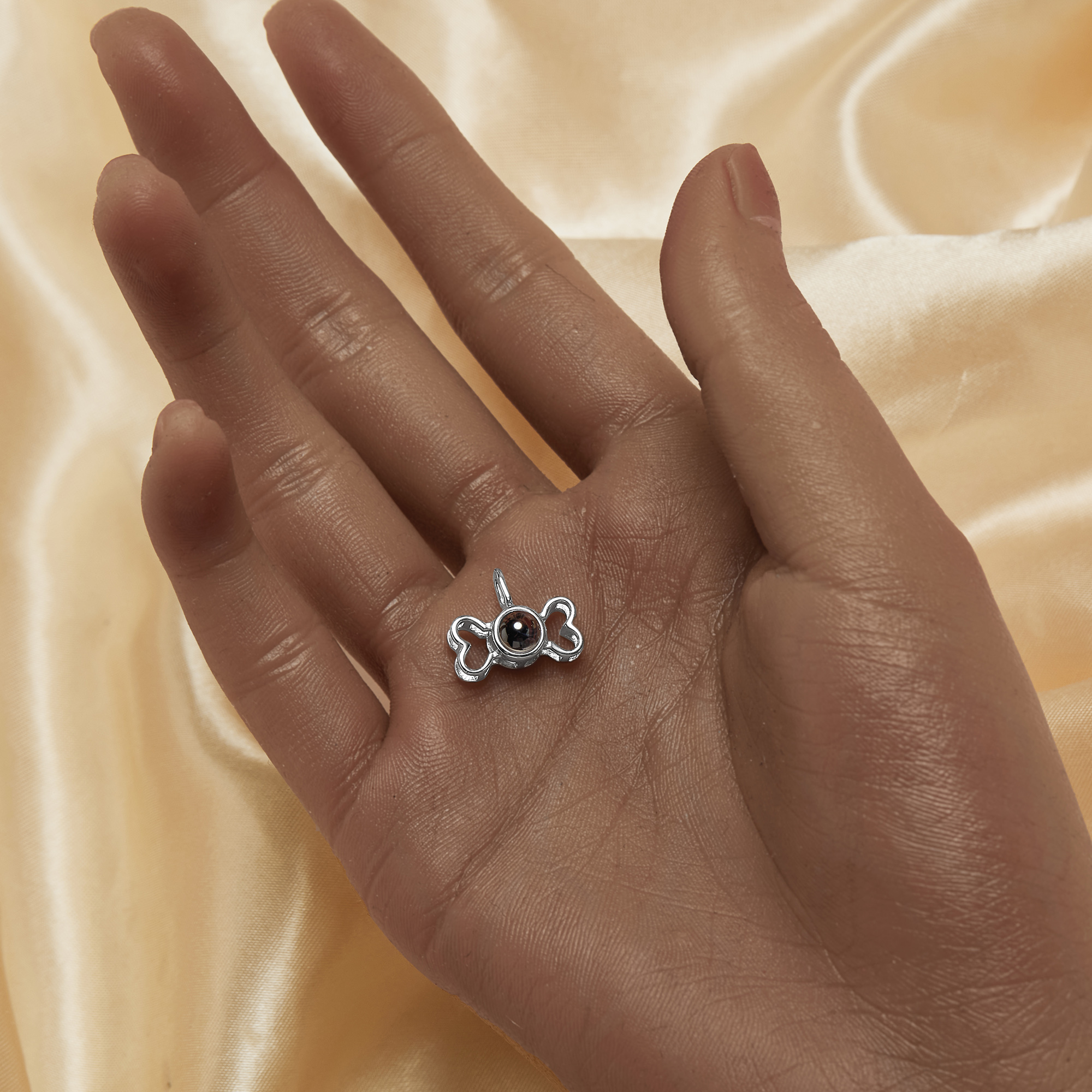 Keepsake Personalized Projection Pet Bone Pendant,Solid 925 Sterling Silver Charm,Custom Photo Memorial Photo Jewelry Supplies 1431269 - Click Image to Close