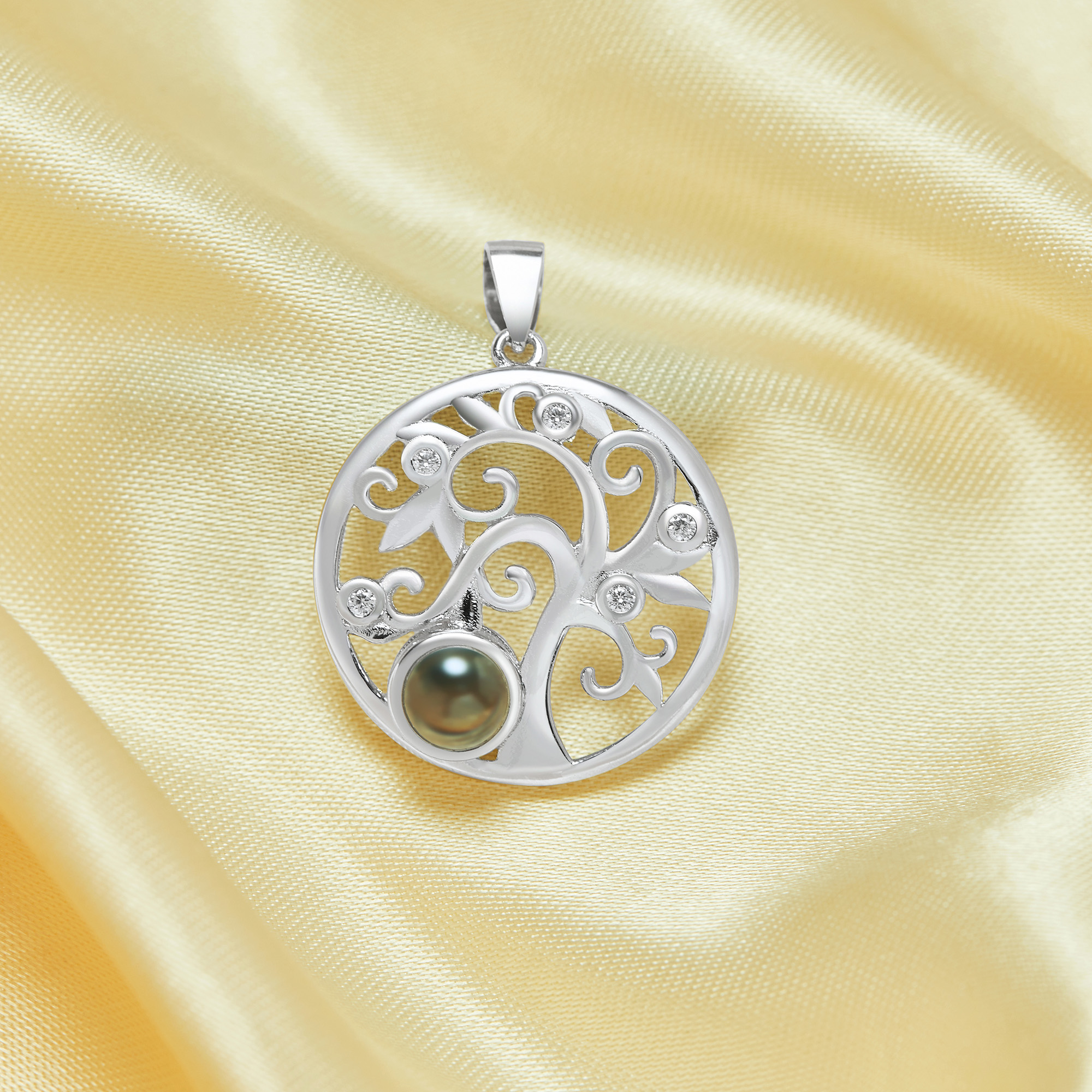 Keepsake Personalized Projection Tree of Life Pendant,Solid 925 Sterling Silver Round Charm,Custom Photo Memorial Photo Jewelry Supplies 1431271 - Click Image to Close