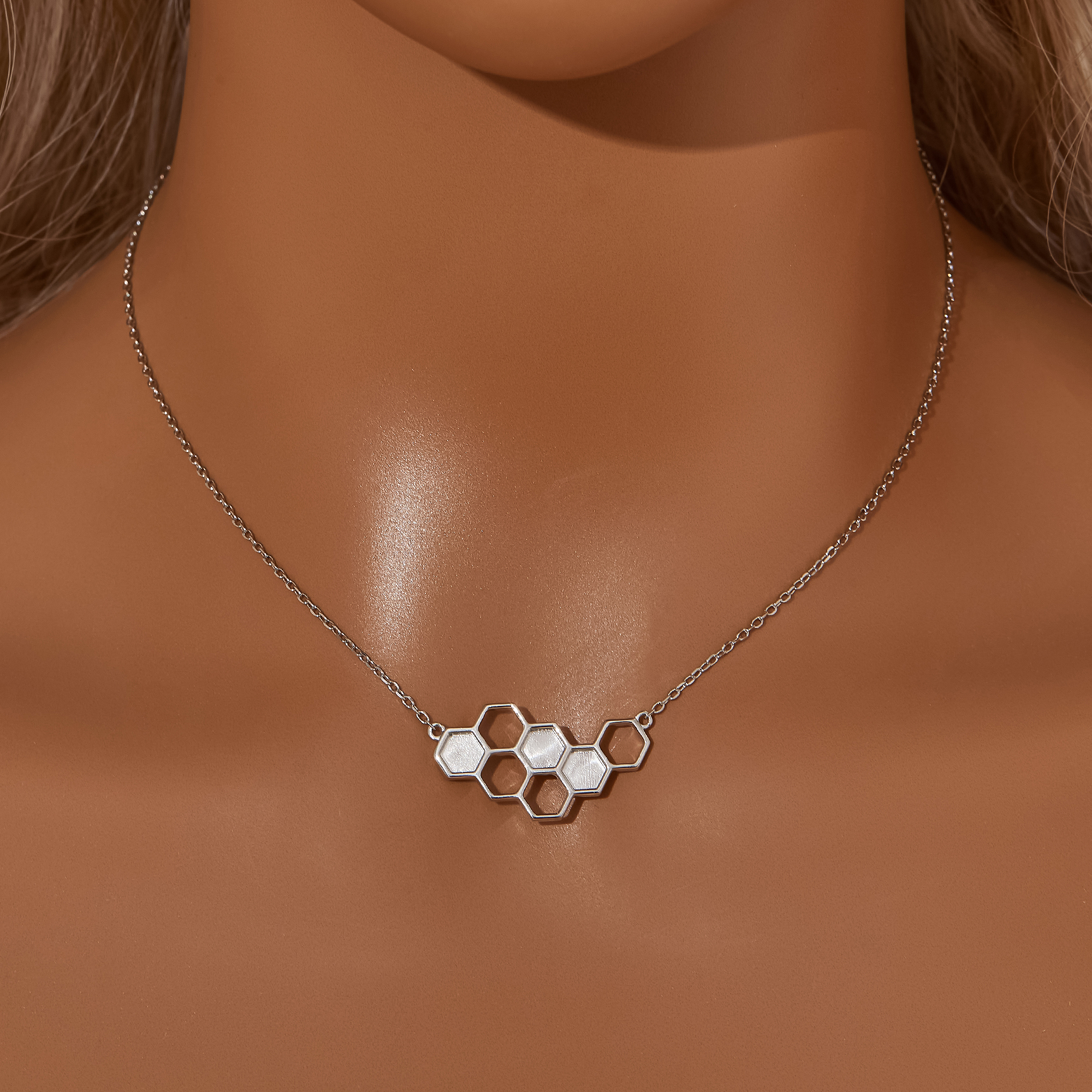 Keepsake Breast Milk Resin Hexagon Bezel Pendant Settings,Honeycomb Solid Back 9K 14K 18K Gold Necklace,DIY Necklace Supplies 1431419 - Click Image to Close