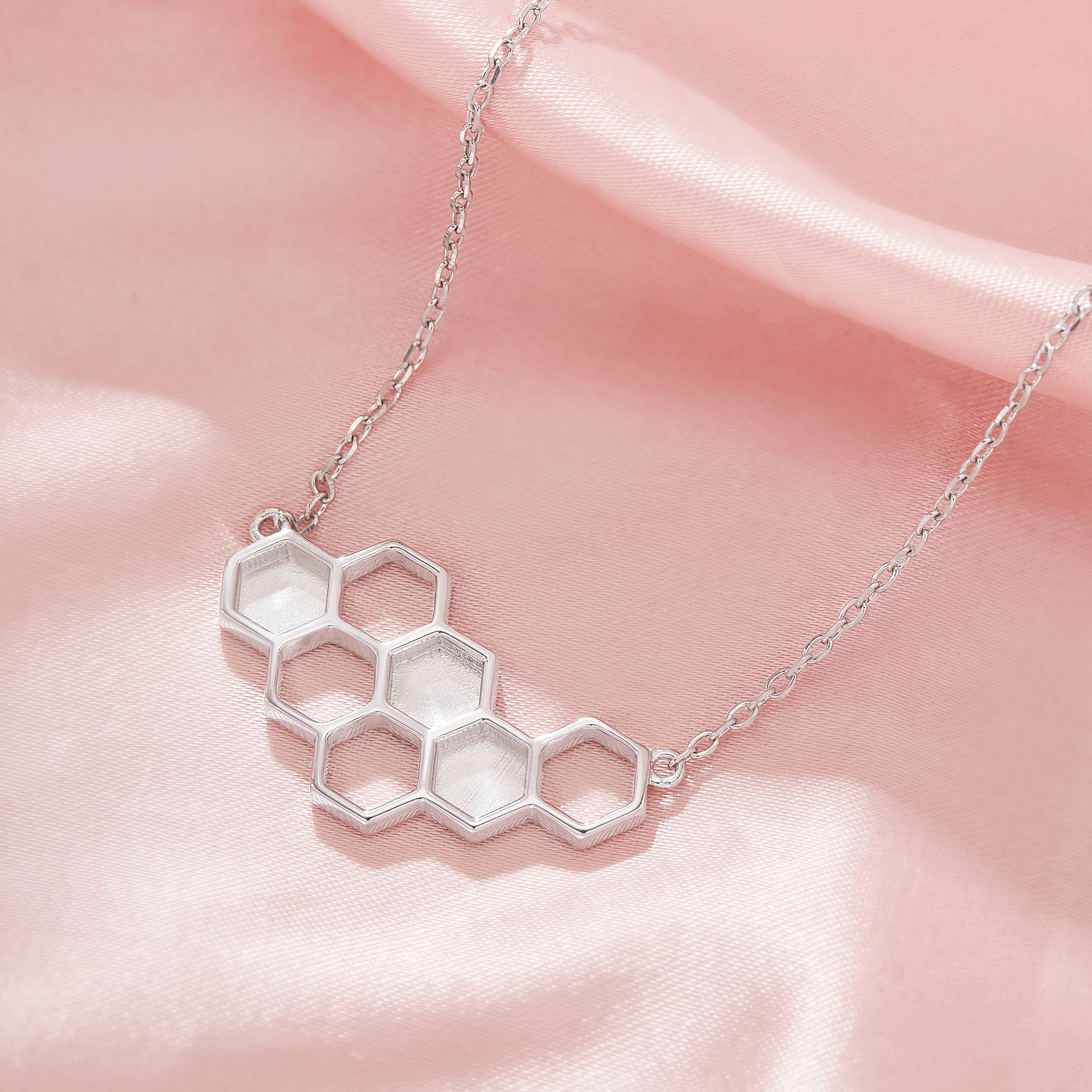 Keepsake Breast Milk Resin Hexagon Bezel Pendant Settings,Honeycomb Solid Back 9K 14K 18K Gold Necklace,DIY Necklace Supplies 1431419 - Click Image to Close