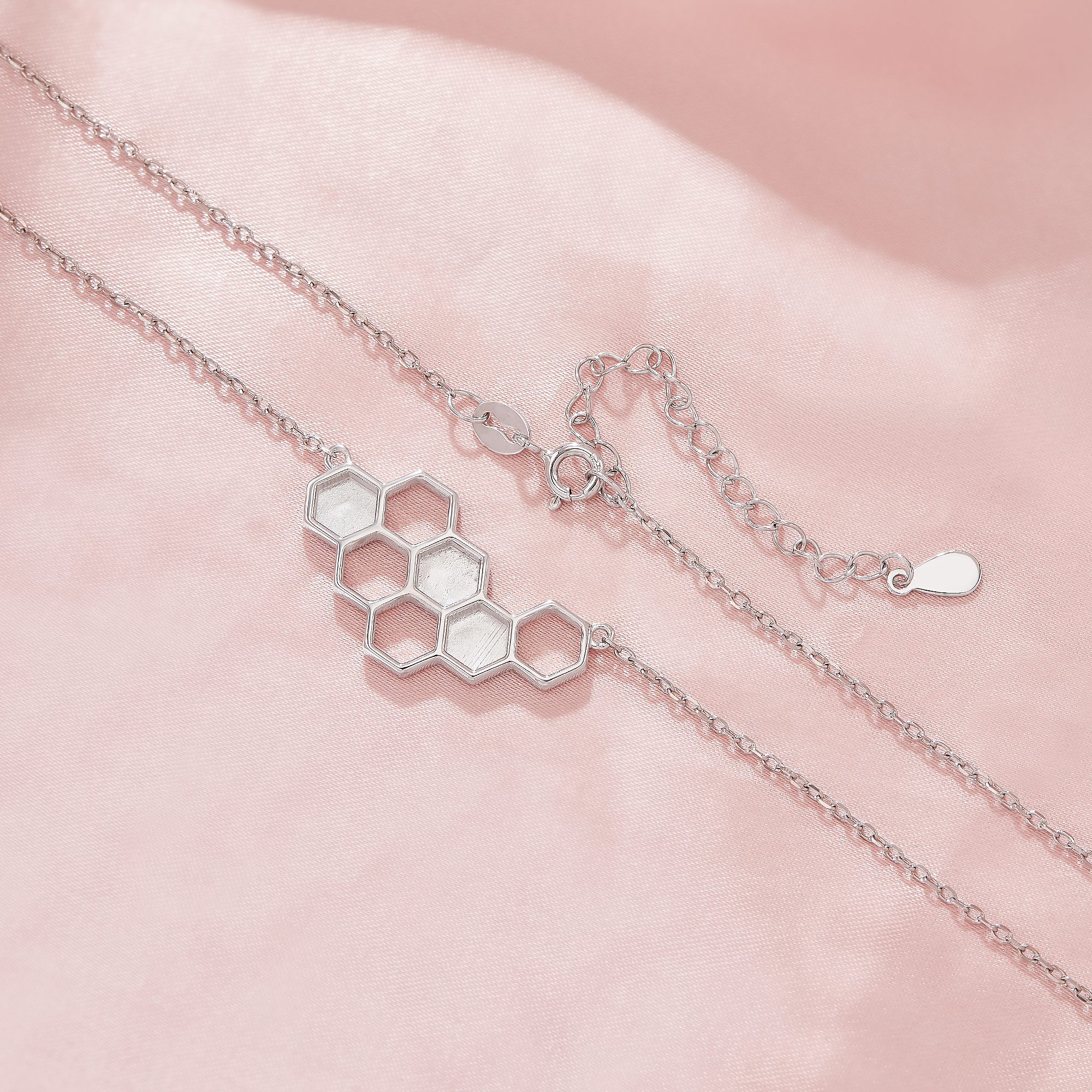 Keepsake Breast Milk Resin Hexagon Bezel Pendant Settings,Honeycomb Solid Back 9K 14K 18K Gold Necklace,DIY Necklace Supplies 1431419 - Click Image to Close