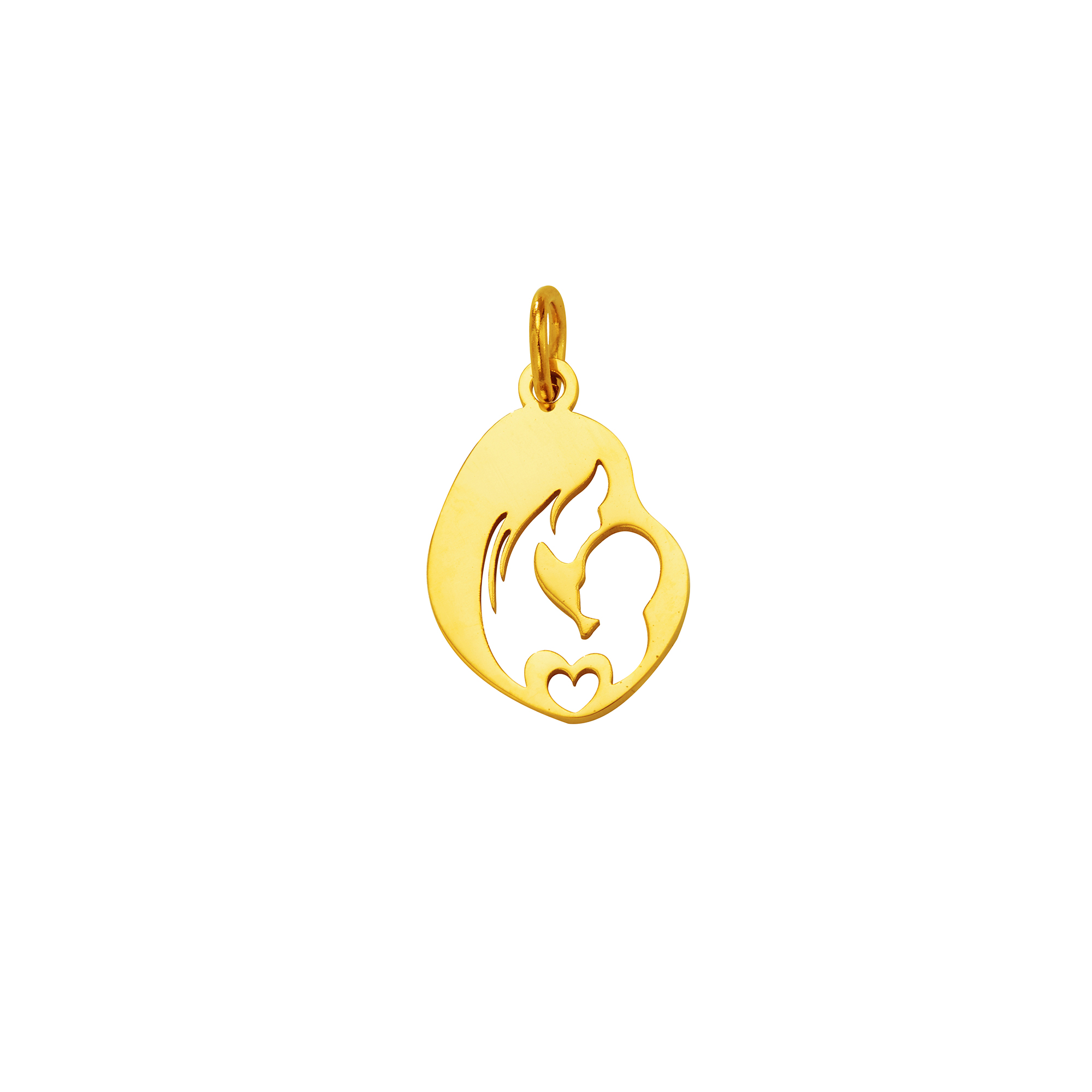 Stainless Steel Mother Child Baby Pendant Charm,Yellow Gold Plated Stainless Steel Pendant,DIY Pendant Blank Supplies 1431445 - Click Image to Close