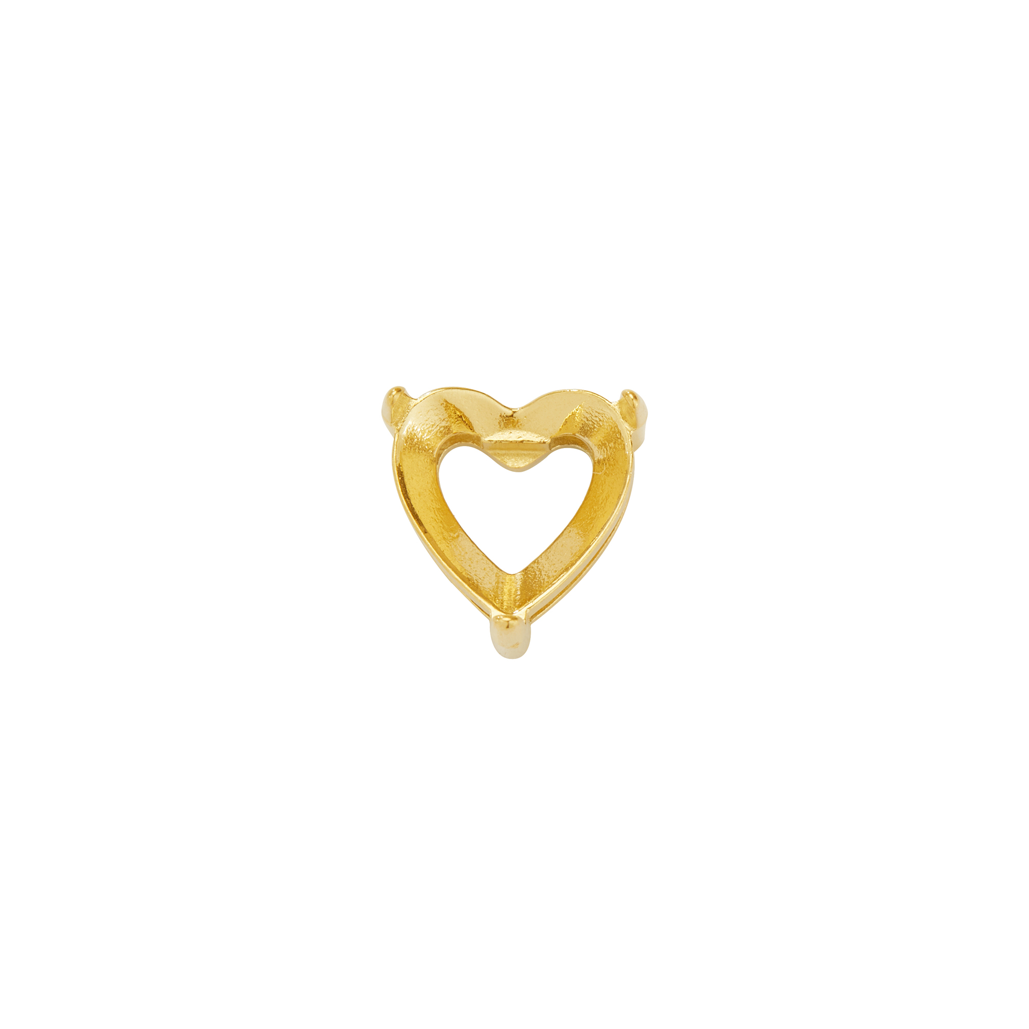 8MM Heart Prongs Bezel Pendant Settings,Yellow Gold Plated Stainless Steel Pendant Charm,Minimalist Heart Pendant,Simple Pendant Blank fro Faceted Stone 1431452 - Click Image to Close