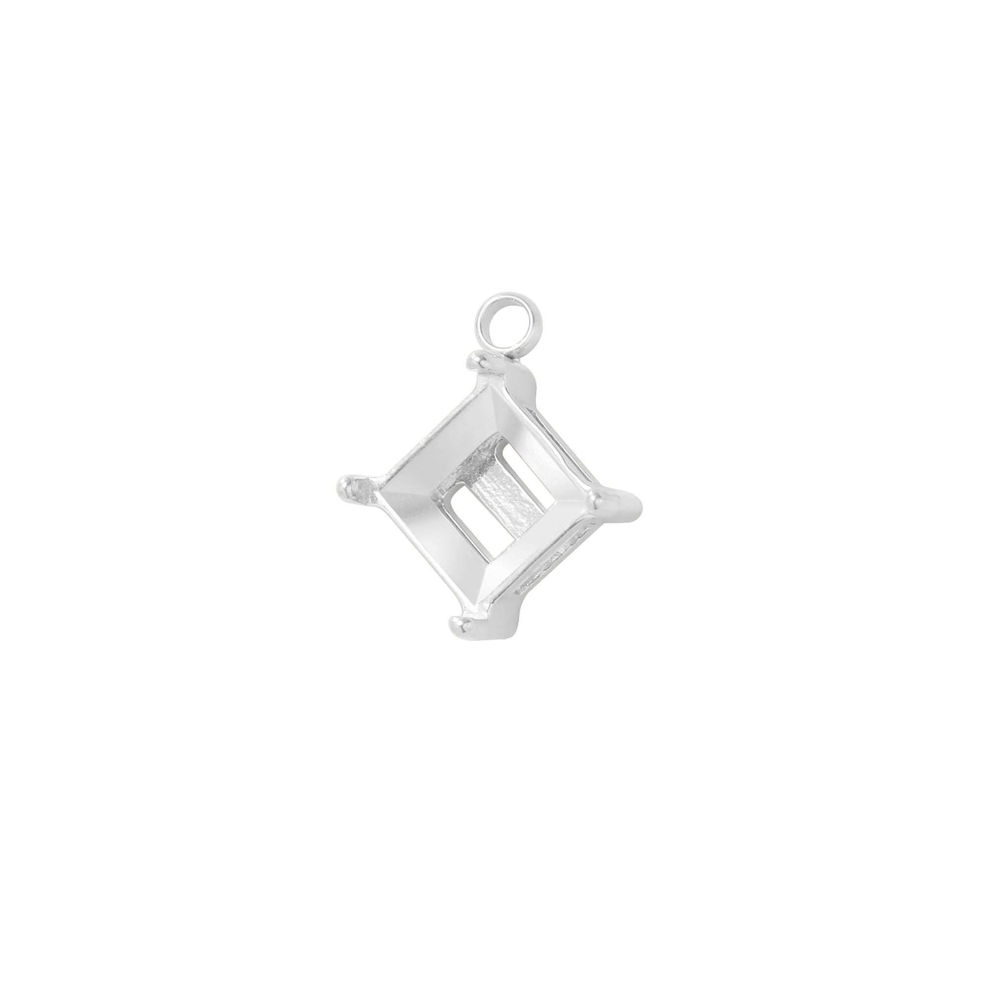 6MM Square Prongs Bezel Pendant Settings,Yellow Gold Plated Stainless Steel Pendant Charm,Minimalist Square Pendant,Simple Square Pendant Blank 1431454 - Click Image to Close
