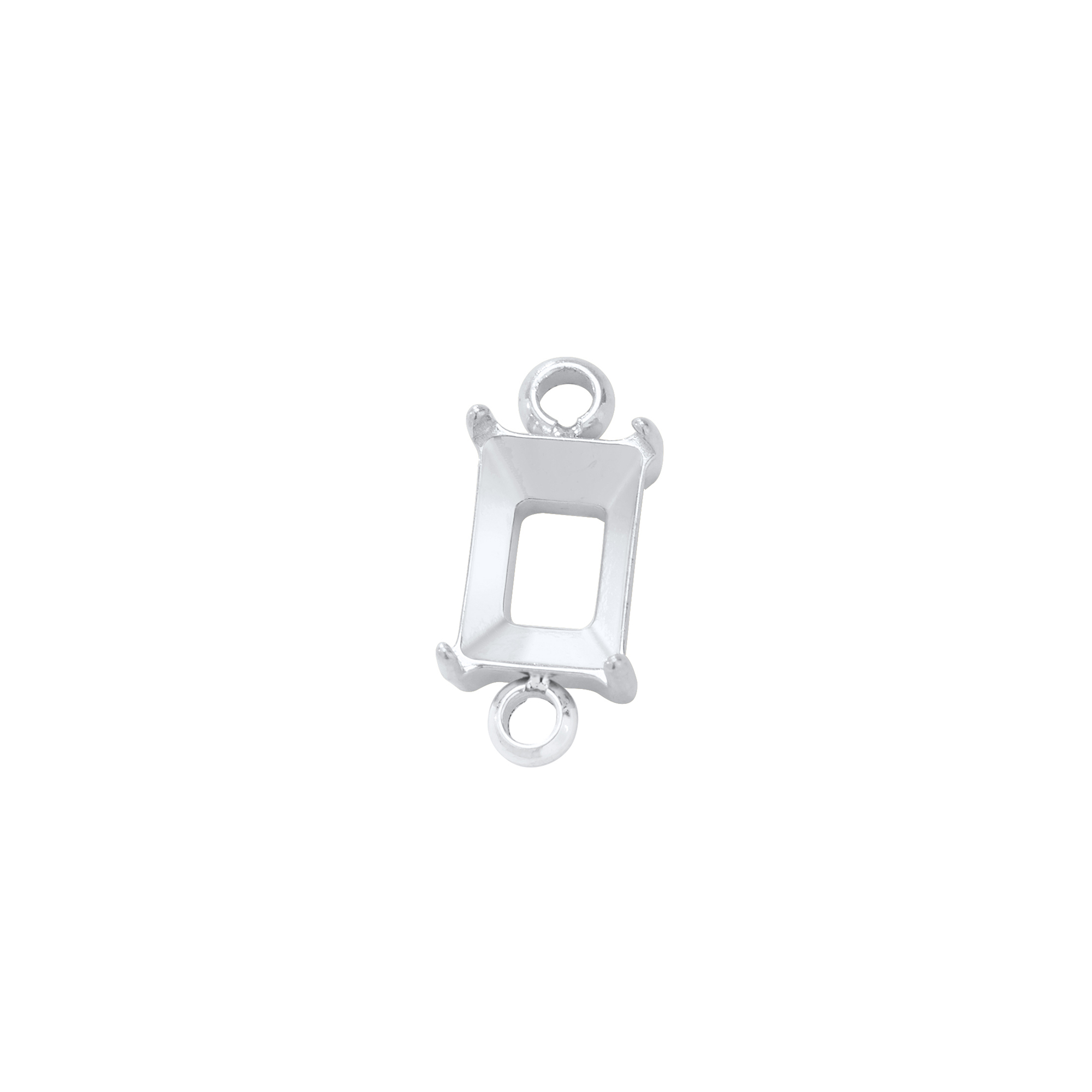 4x6MM Rectangle Prongs Bezel Pendant Settings With Two Loops,Yellow Gold Plated Stainless Steel Rectangle Pendant Charm,Minimalist Pendant,DIY Pendant Blank 1431459 - Click Image to Close