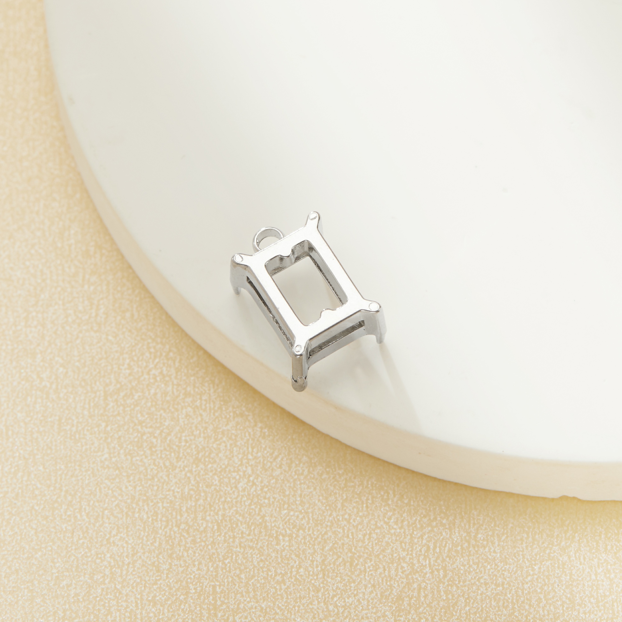 6x8MM Rectangle Prongs Bezel Pendant Settings With Loop,Stainless Steel Rectangle Pendant Charm,Minimalist Pendant,DIY Pendant Blank 1431460 - Click Image to Close