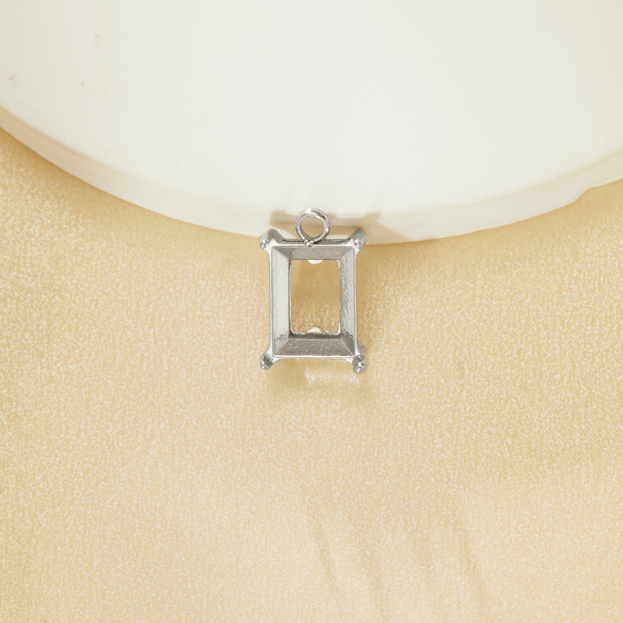 6x8MM Rectangle Prongs Bezel Pendant Settings With Loop,Stainless Steel Rectangle Pendant Charm,Minimalist Pendant,DIY Pendant Blank 1431460 - Click Image to Close