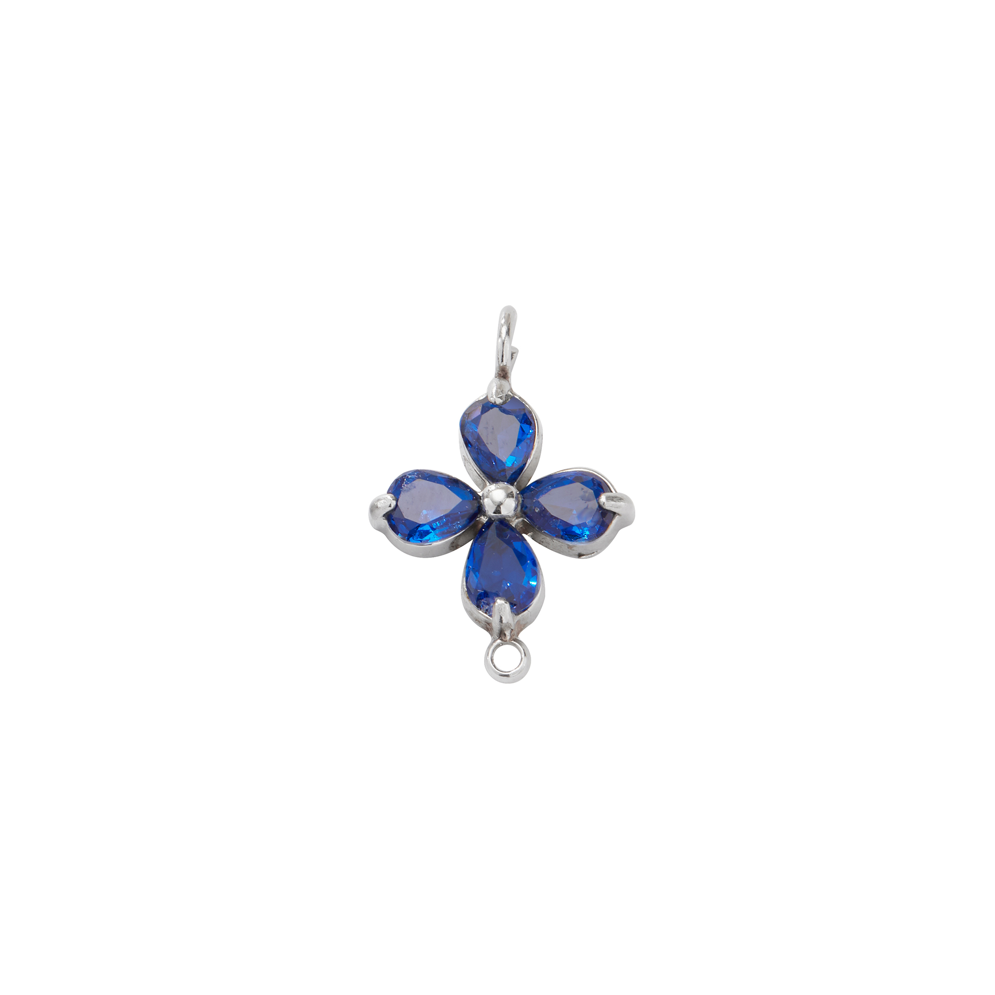 Two Loops Lucky Four Leaf Clover CZ Birthstone Stainless Steel Charm,Color Stone Leaf Clover Pendant Charm,Minimalist Gold Plated Pendant Charm 1431461 - Click Image to Close