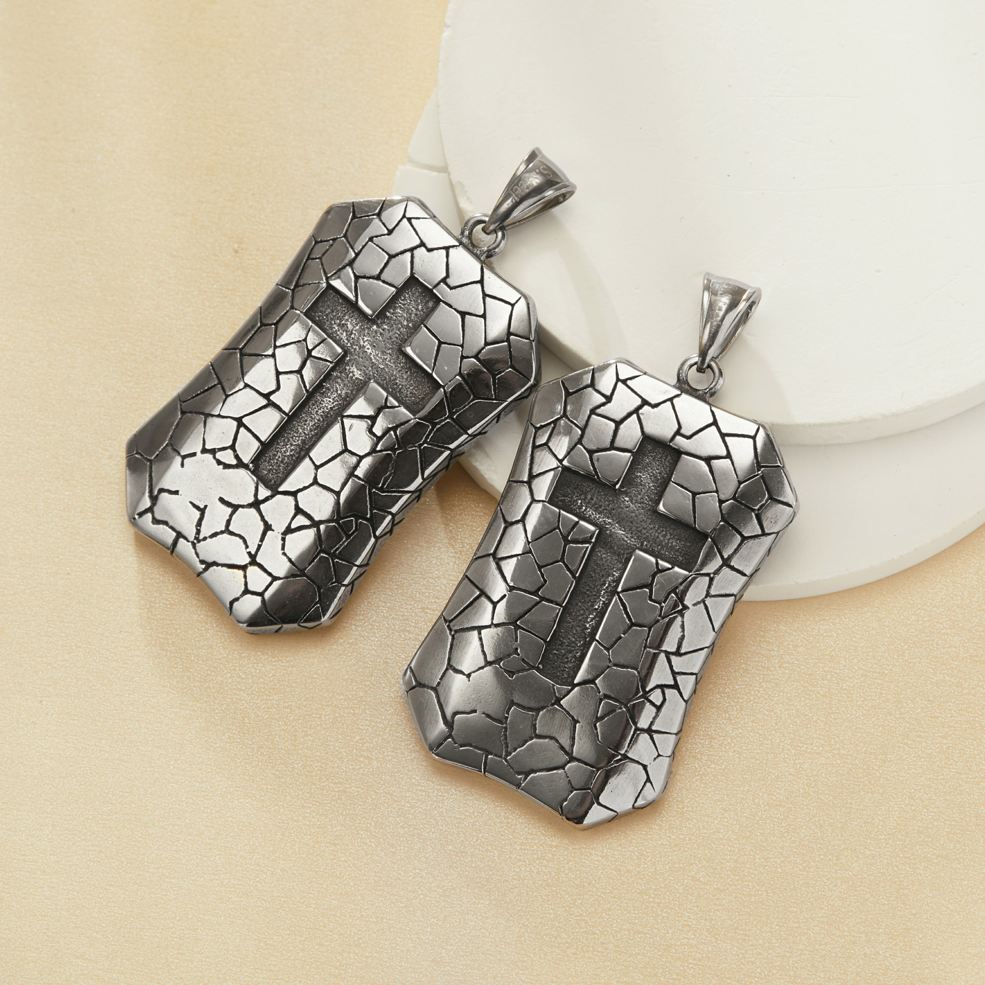 Stainless Steel Cross Pendant,Rectangular Cross Signet Pendant,Men's Silver Pendant Charm,DIY Pendant Supplies 1431464 - Click Image to Close
