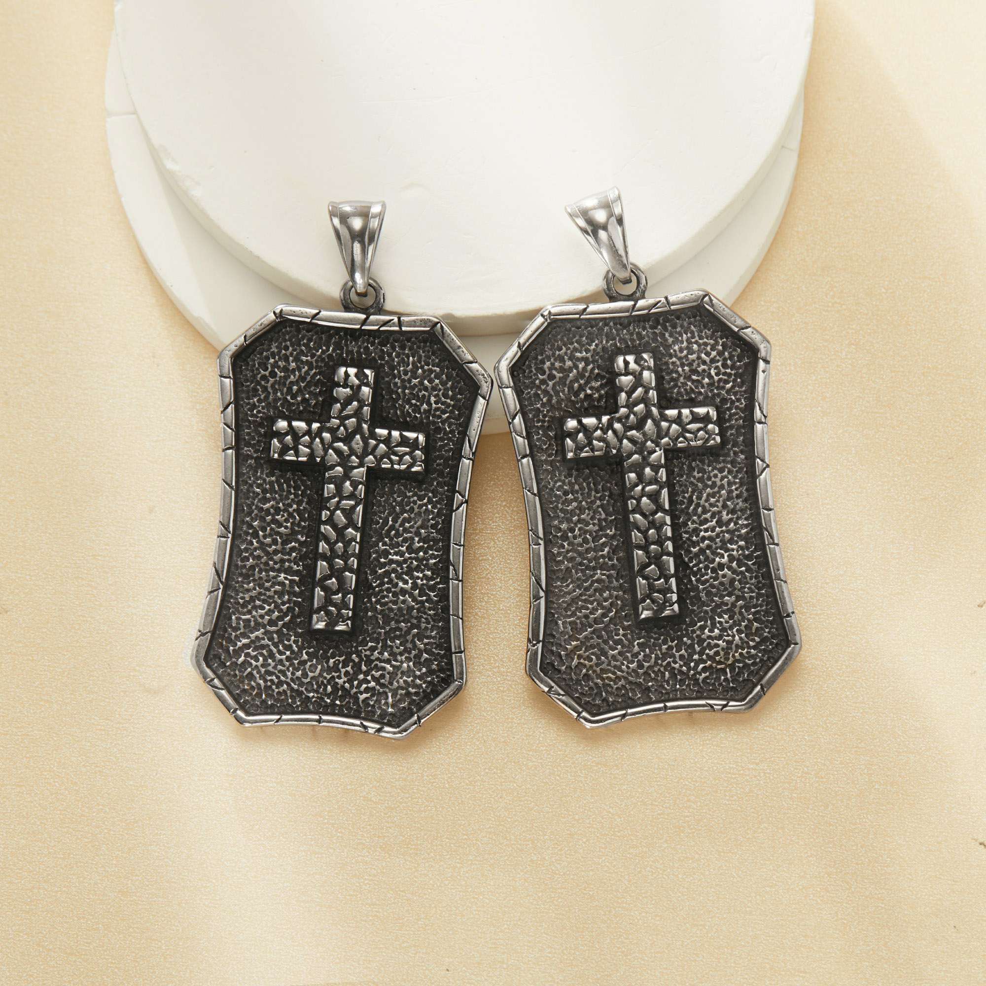 Stainless Steel Cross Pendant,Rectangular Cross Signet Pendant,Men's Silver Pendant Charm,DIY Pendant Supplies 1431464 - Click Image to Close
