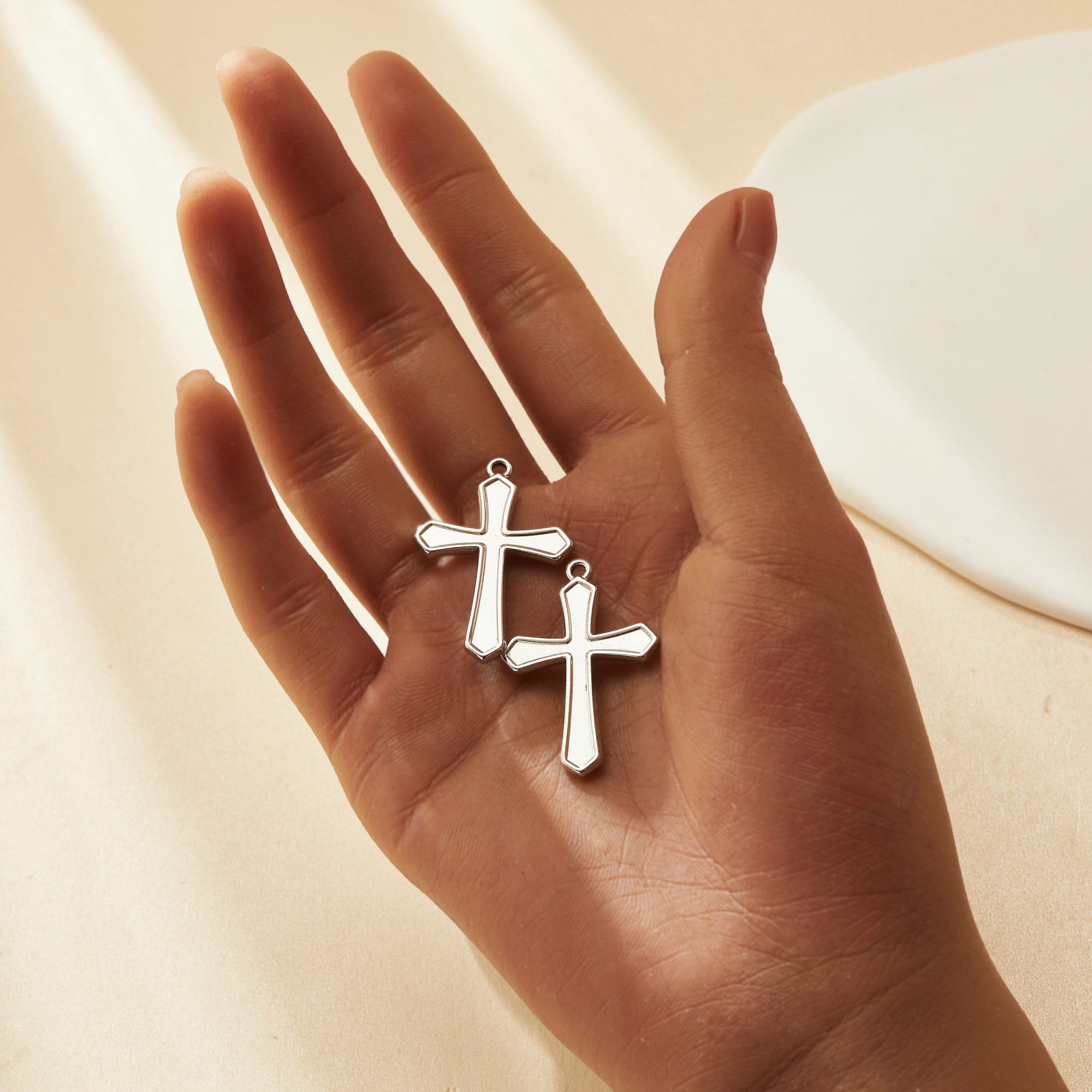 Keepsake Breast Milk Resin Cross Bezel Pendant Settings,Stainless Steel Silver Cross Pendant Charm,DIY Pendant Blank 1431466 - Click Image to Close